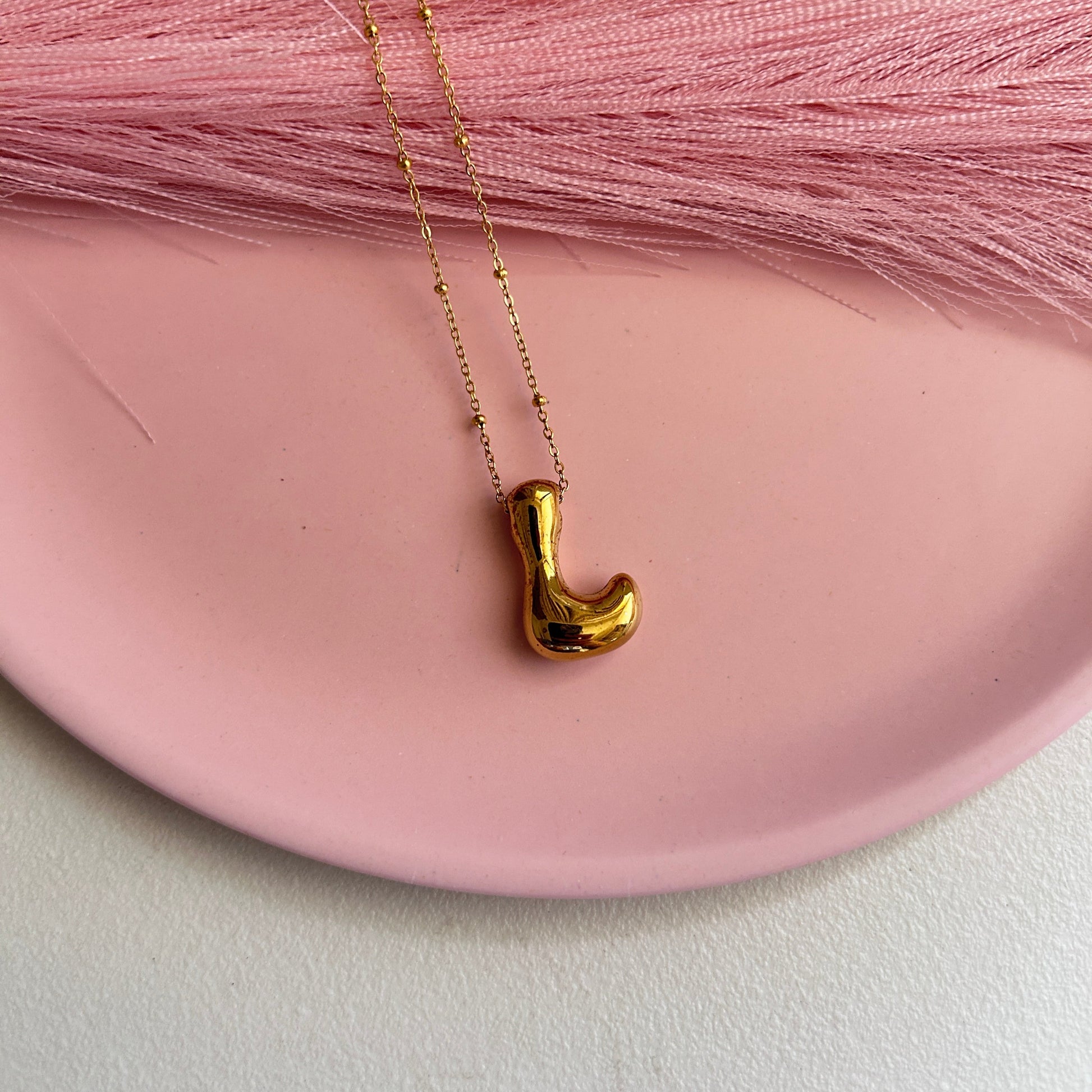Bubble Initial L Necklace