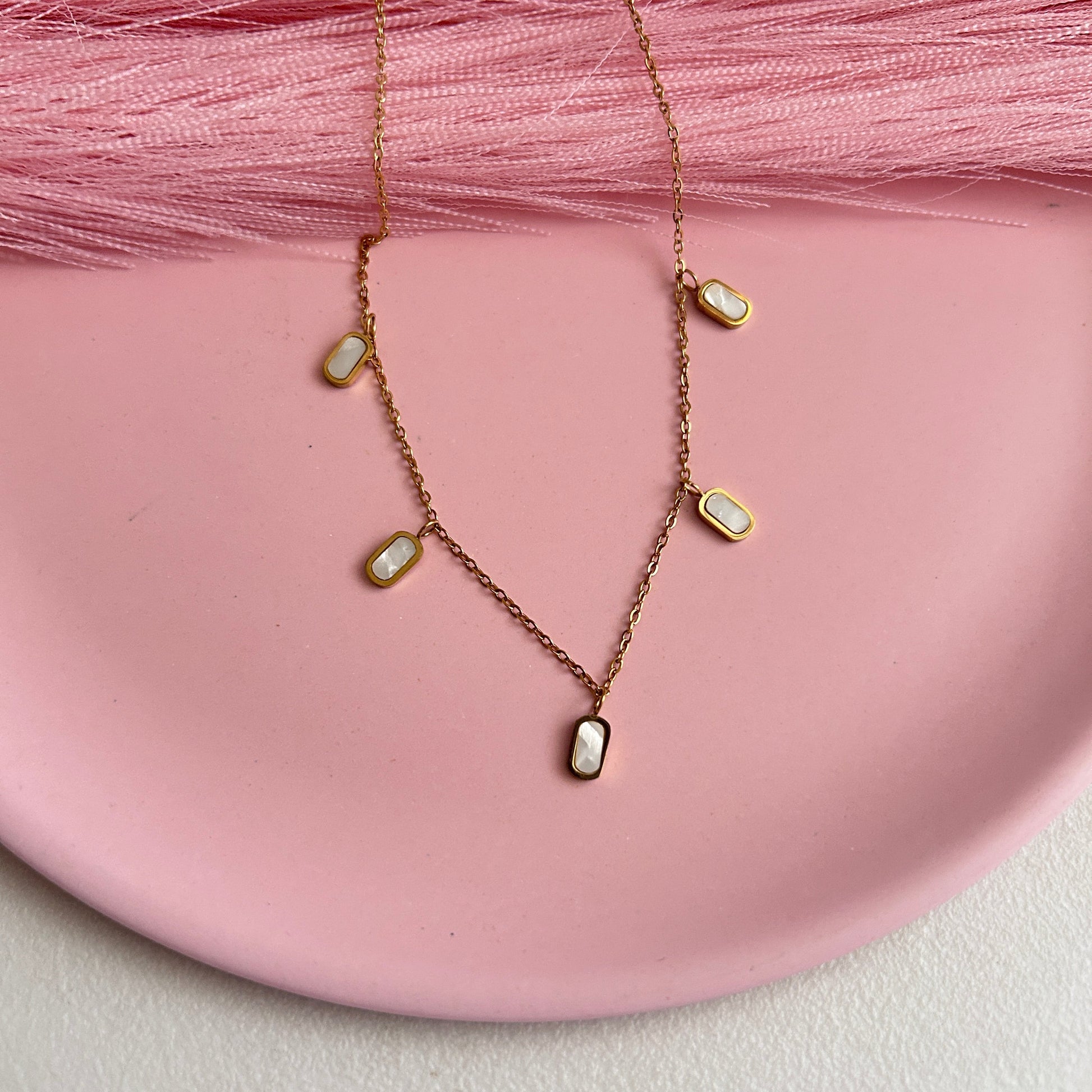 MotherPearl Charms Necklace
