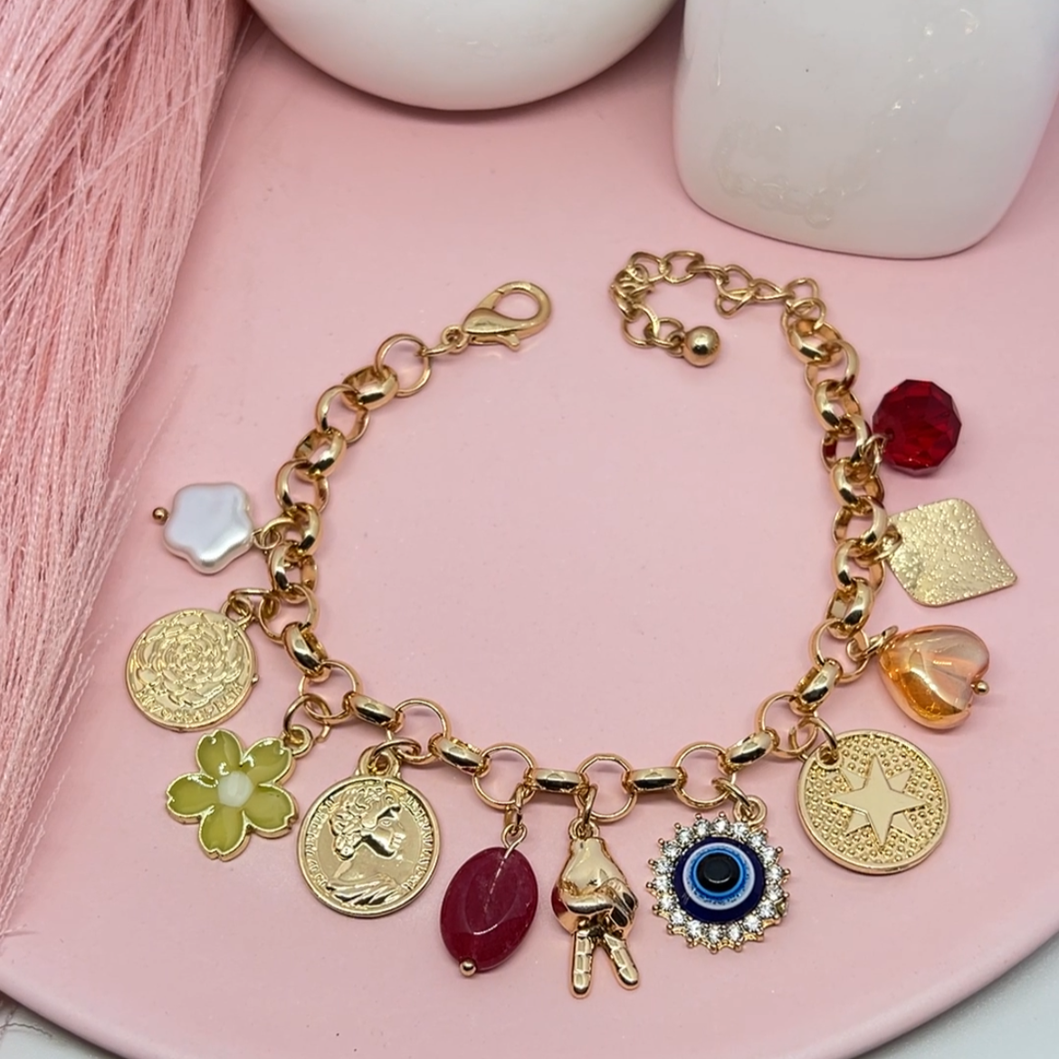 Evil Eye Multi Charms Bracelet
