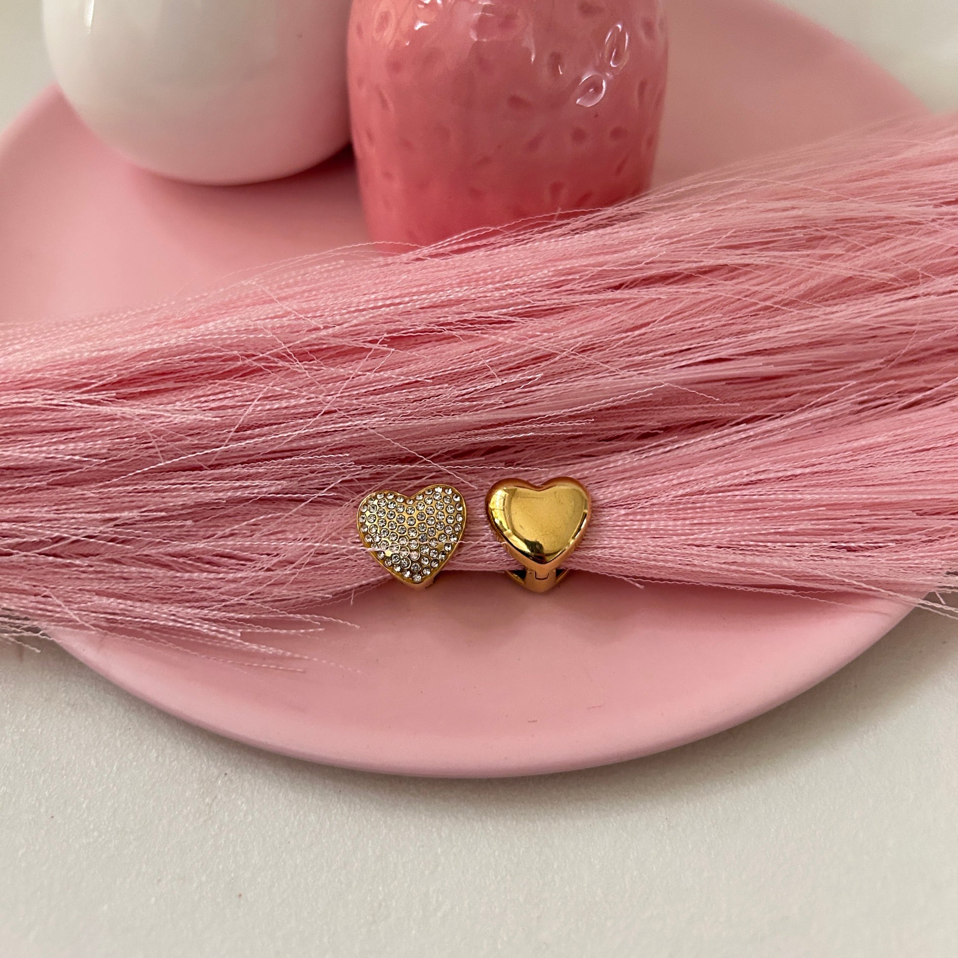 Studded Heart Hoops image
