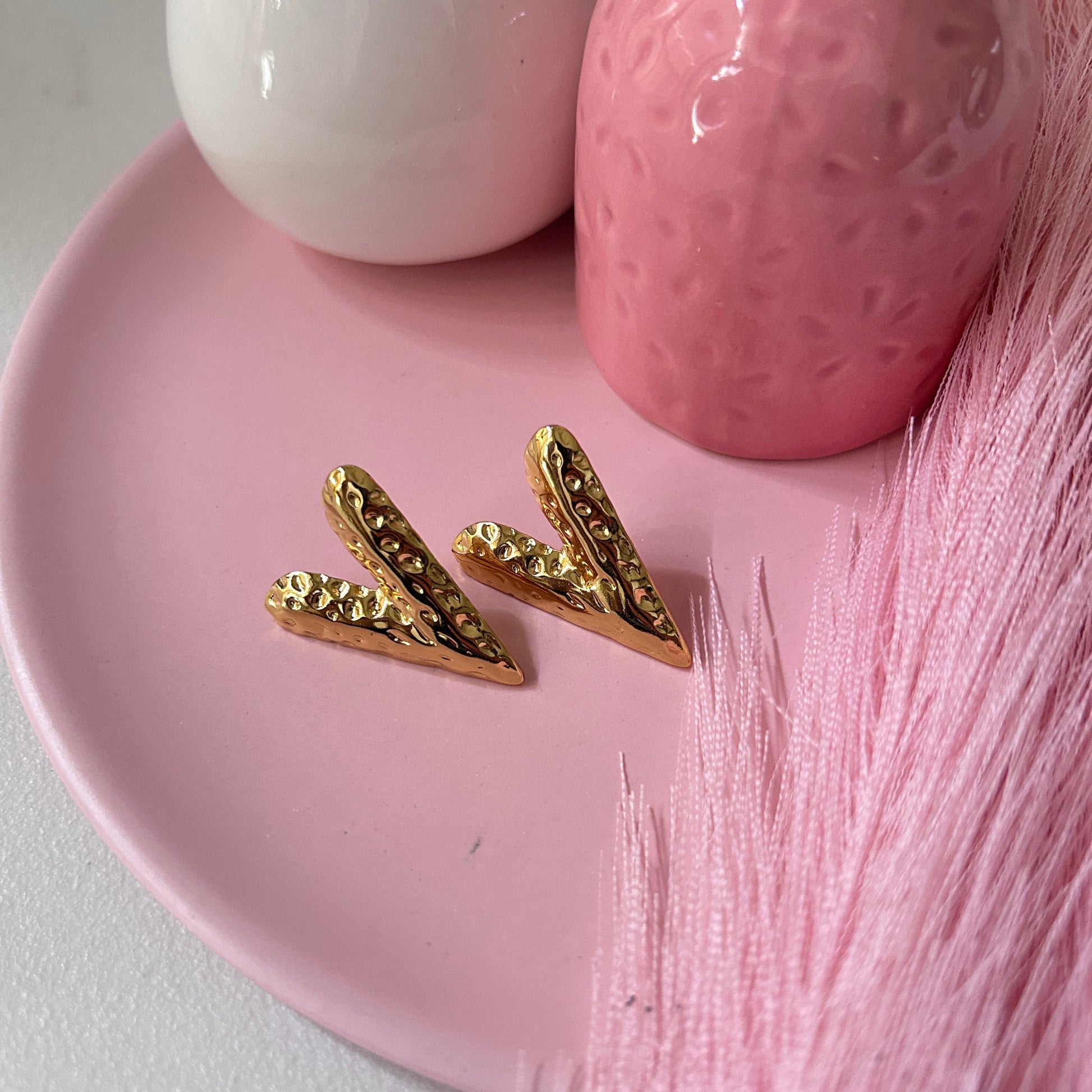 V-Shaped Gold Stud Earrings