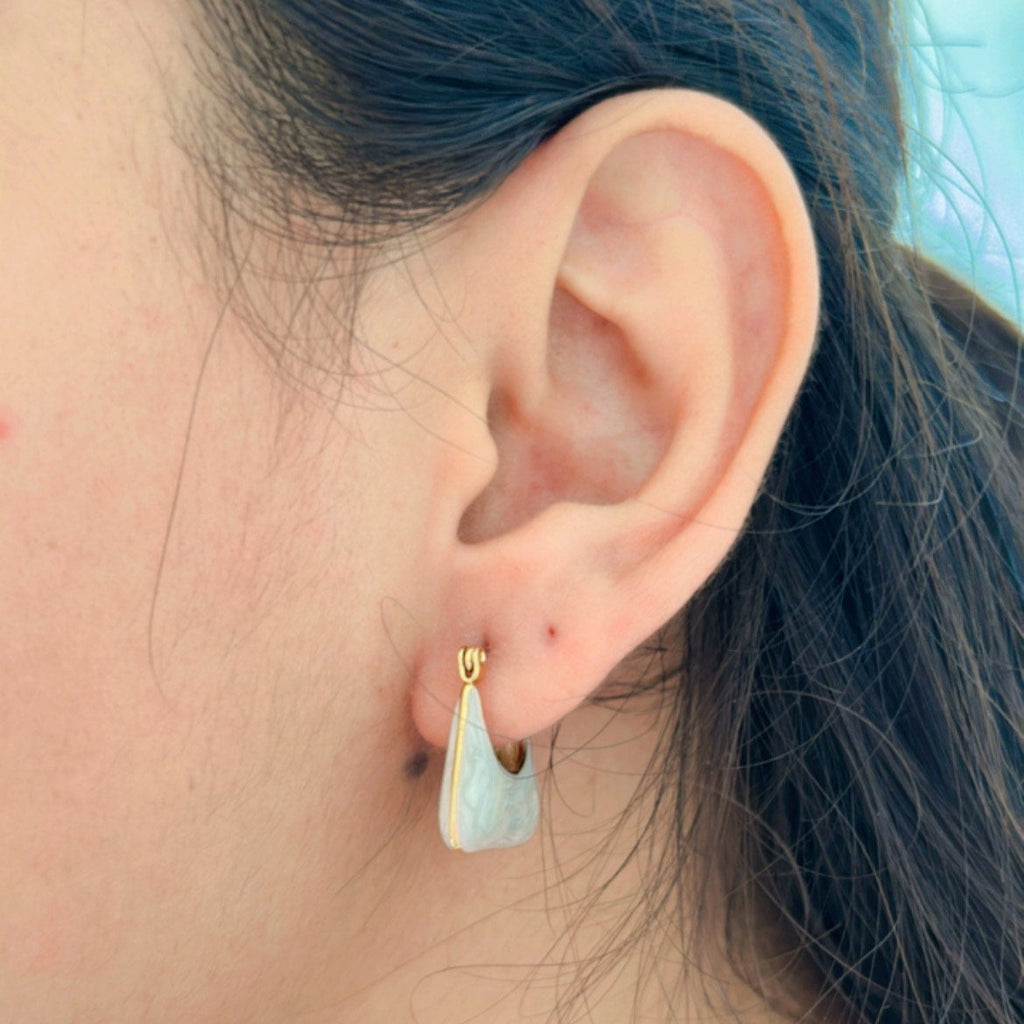 Ivory Bucket Hoops