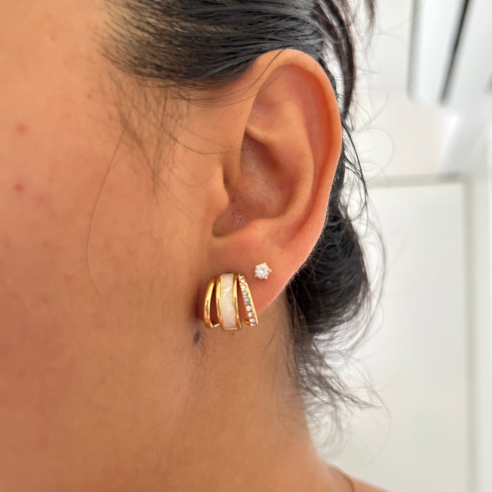 Multi-Line Hoop Earrings