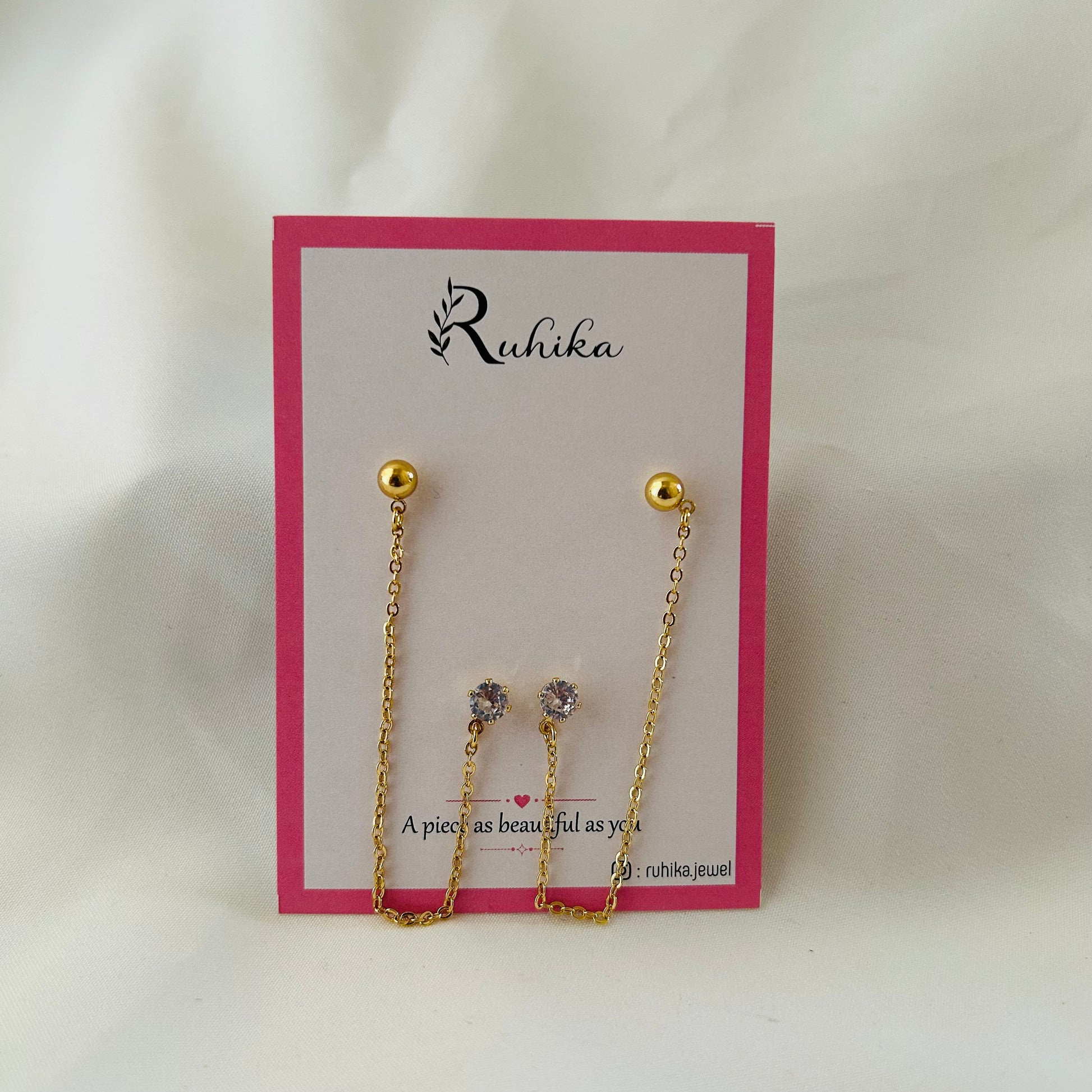 Dual Piercing Connector Earrings - II