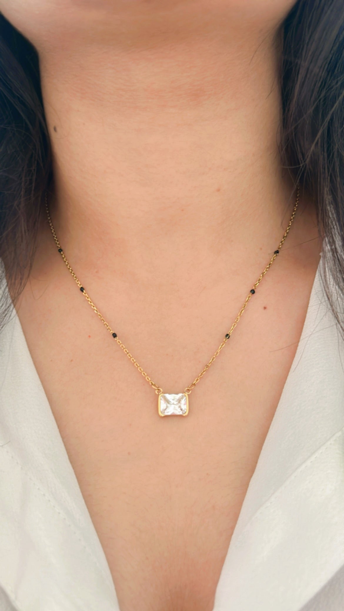 Recta Stone Mangalsutra Necklace