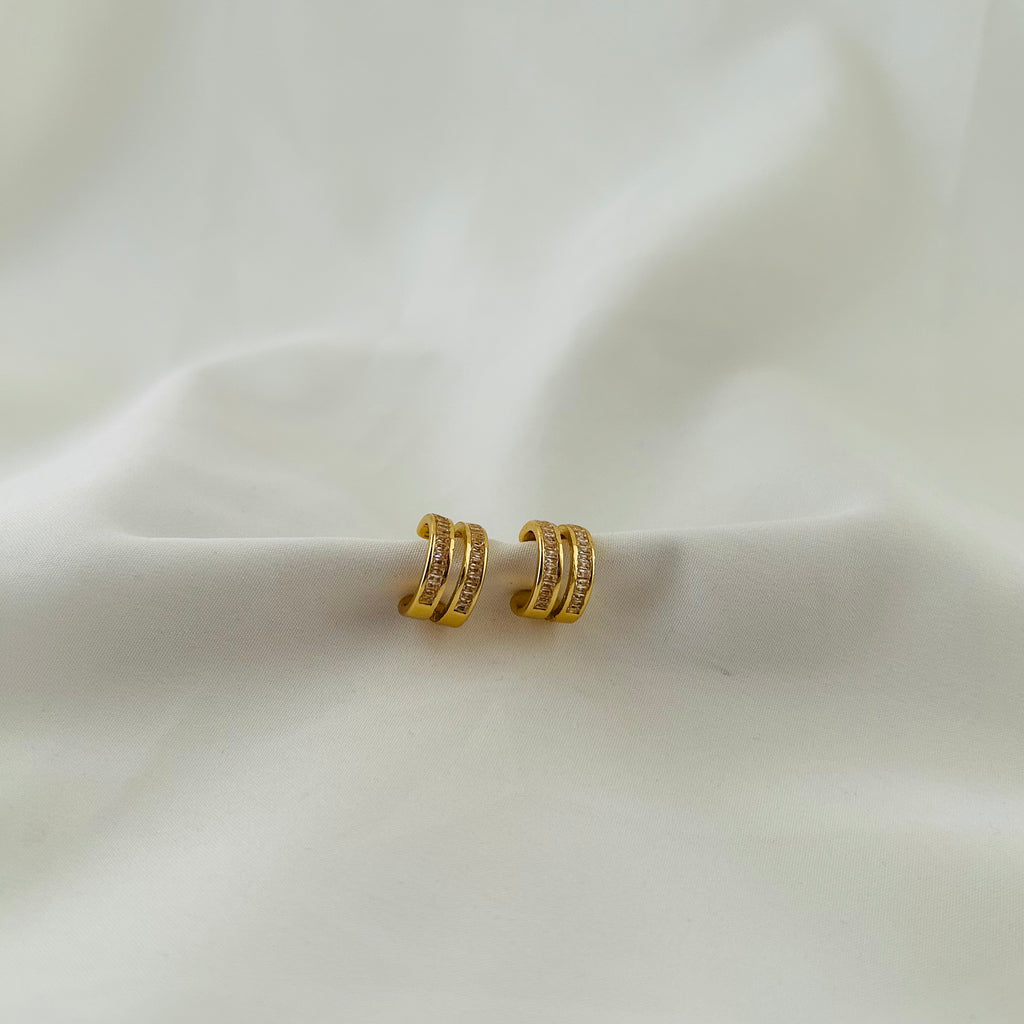 Twin Line Hoop Earrings