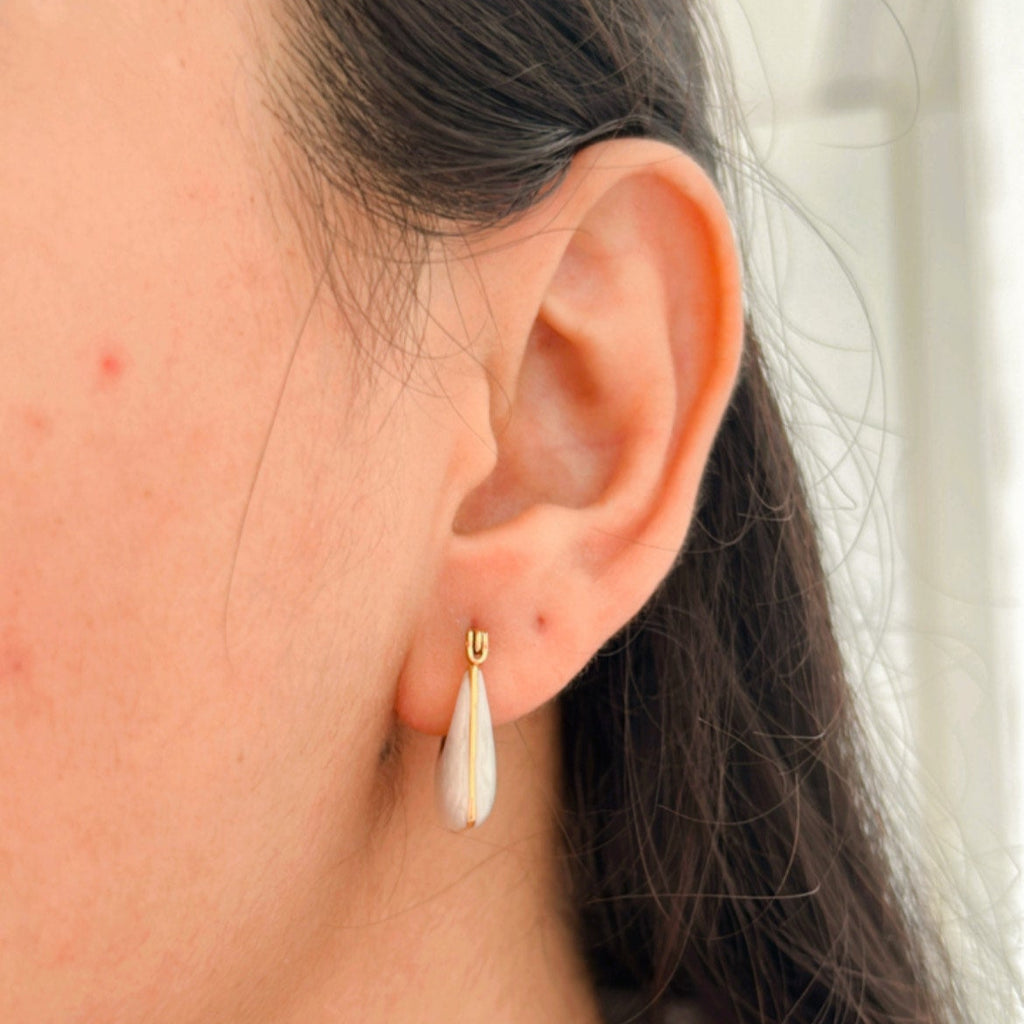 Ivory Bucket Hoops