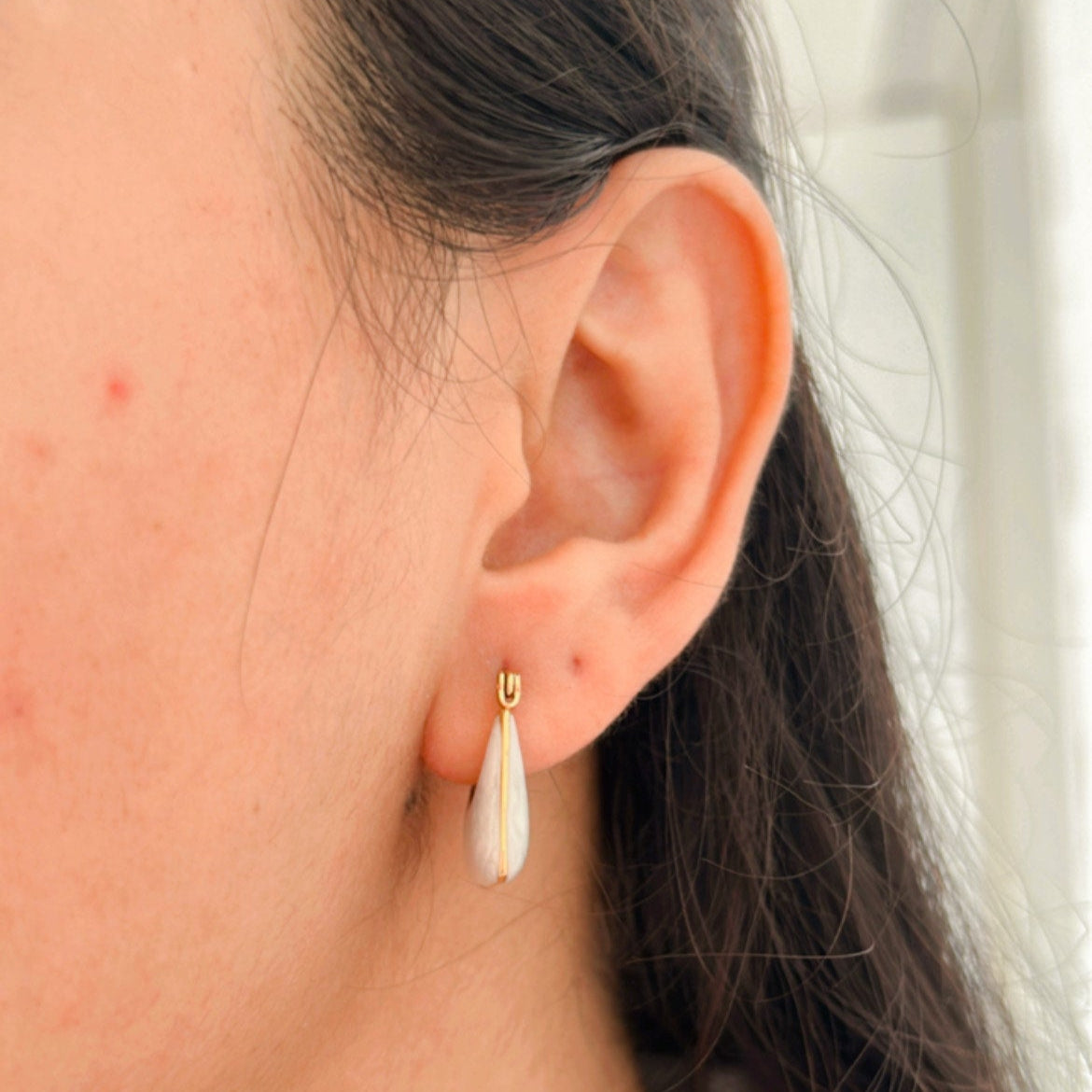 Ivory Bucket Hoops
