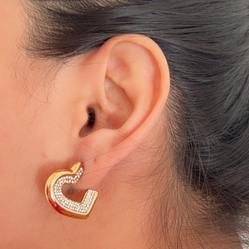 Dazzle Heart Earings