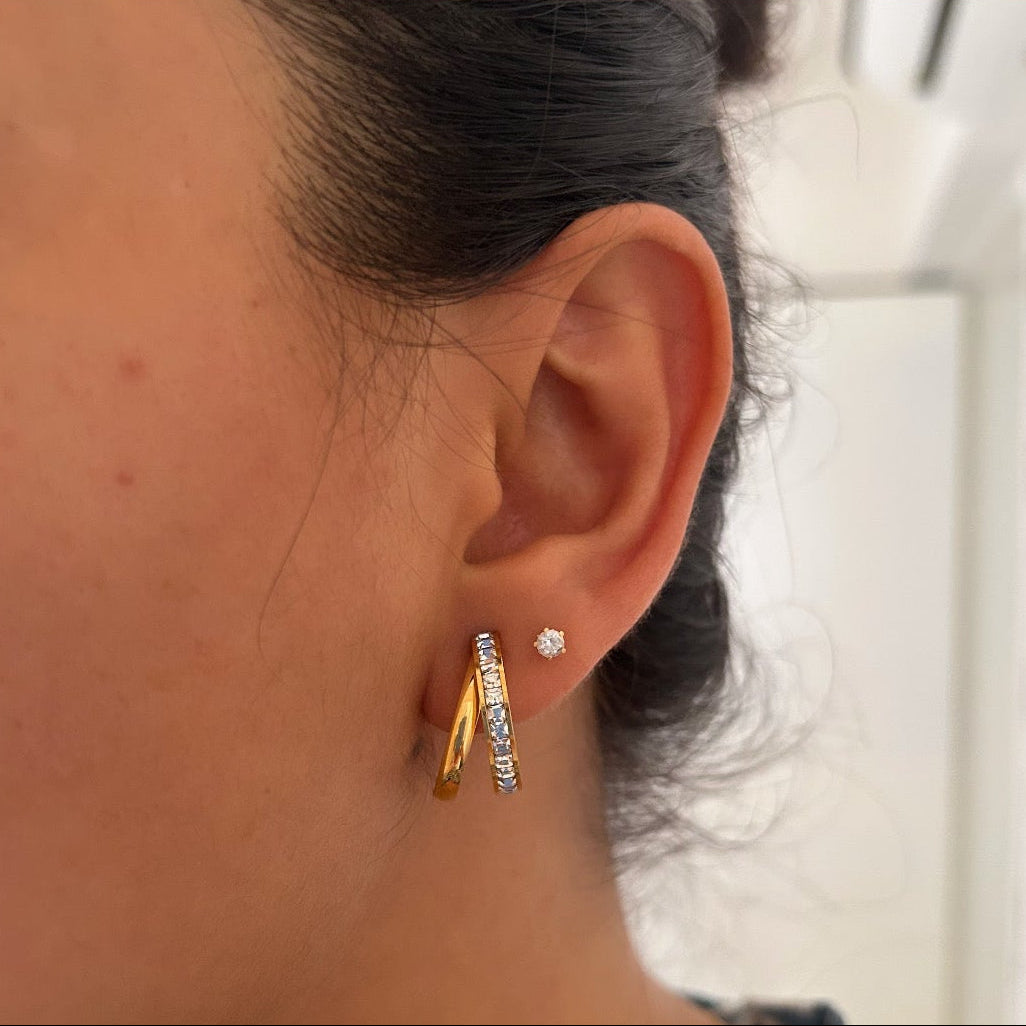 Dual Line Hoop Earrings