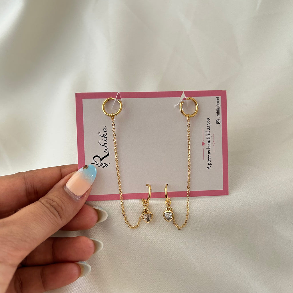 Dual Piercing Connector Earrings - I