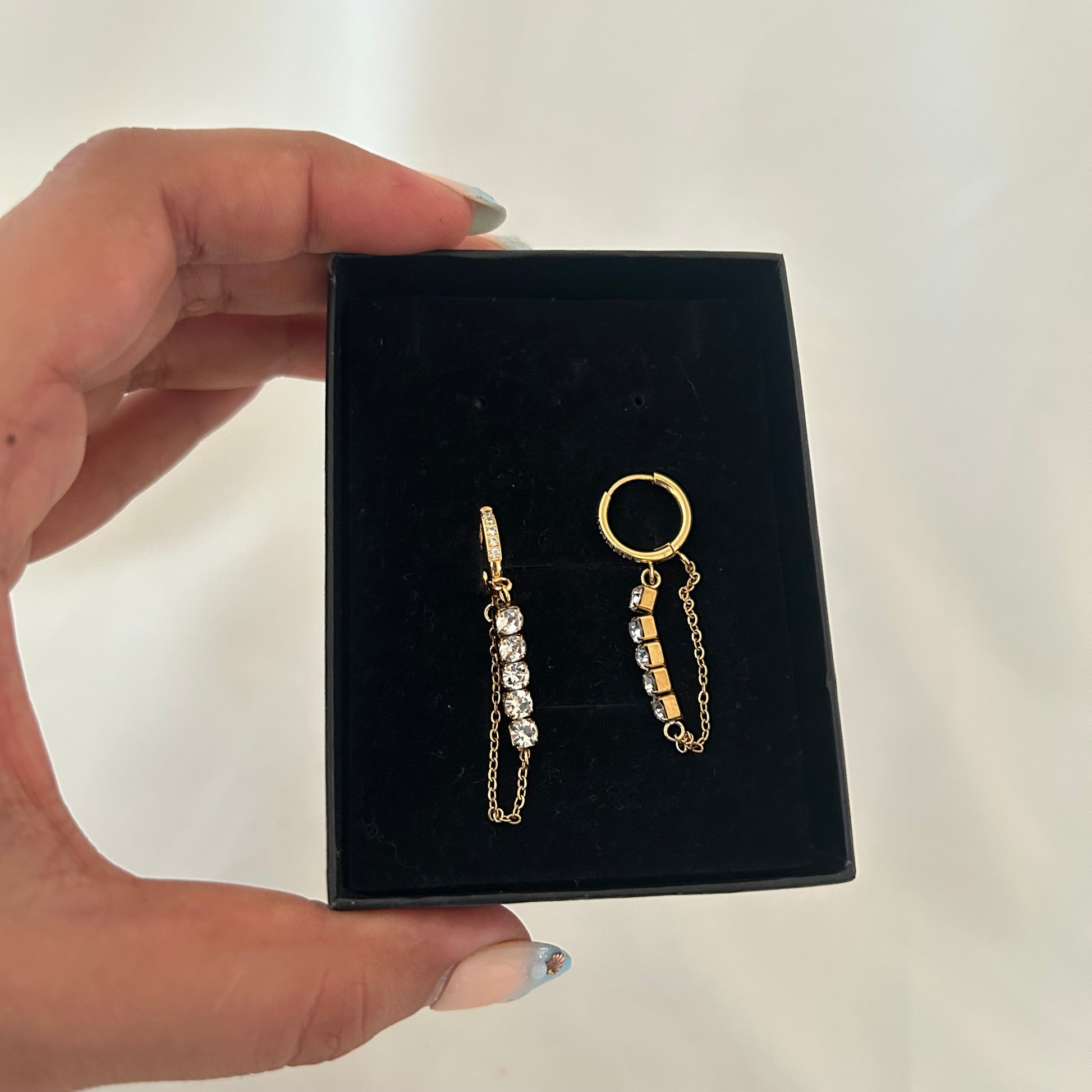 Linear Solitaire Hoop Earrings