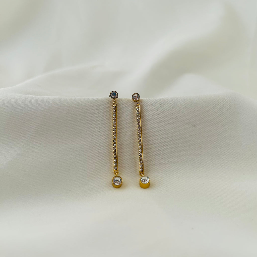 Crystal Studded Bar Earrings