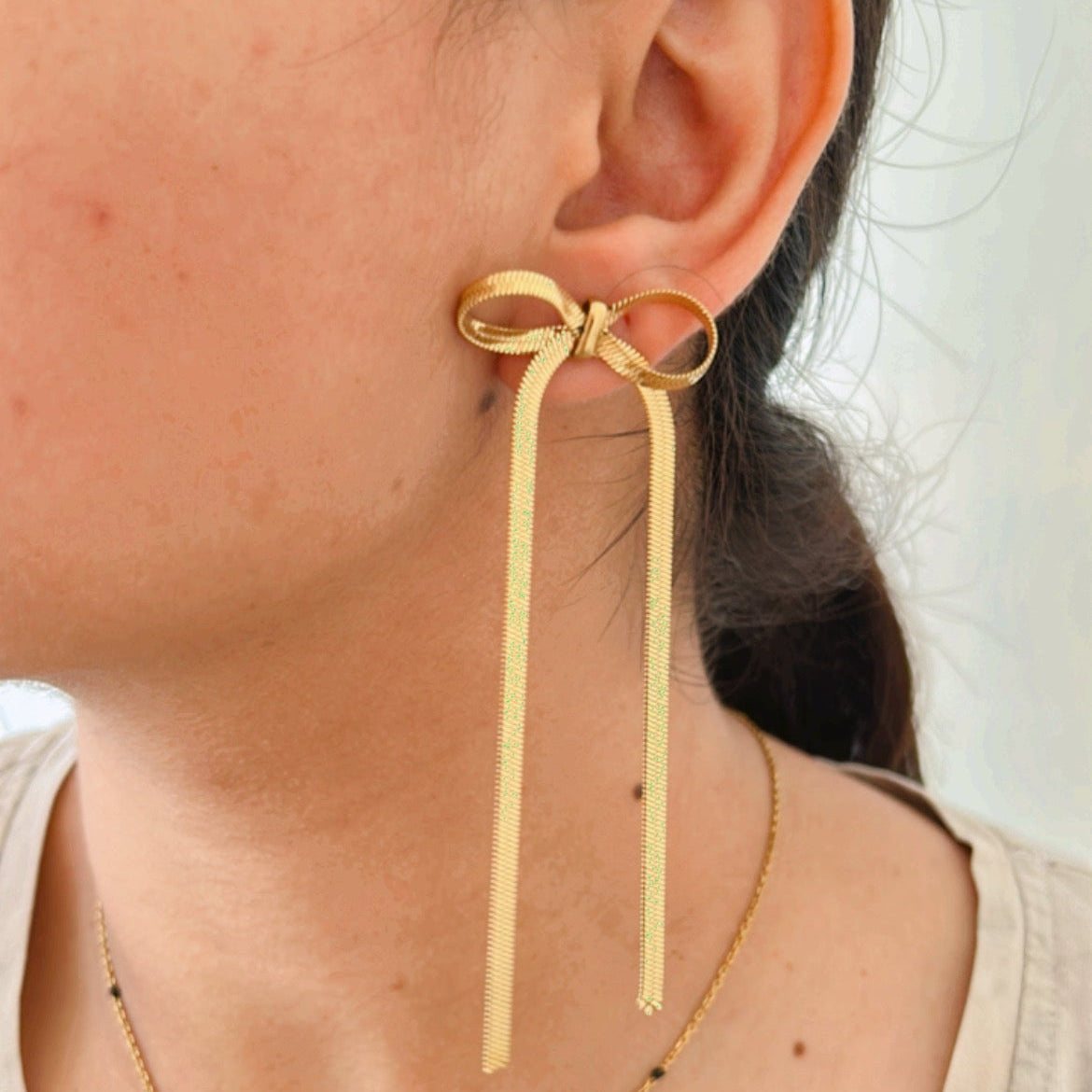 Long Ribbon Earings