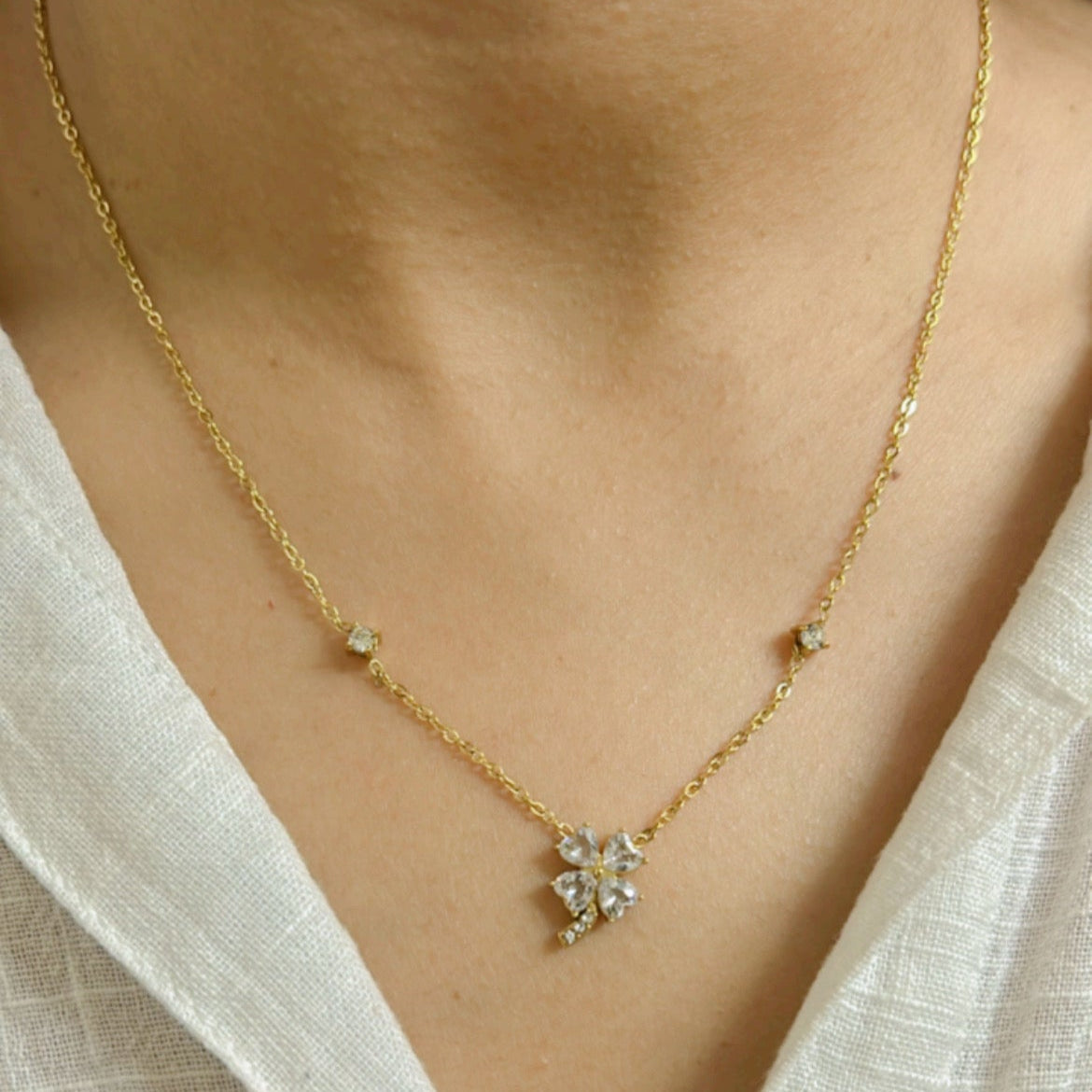 Diamond Blossom Neckalce