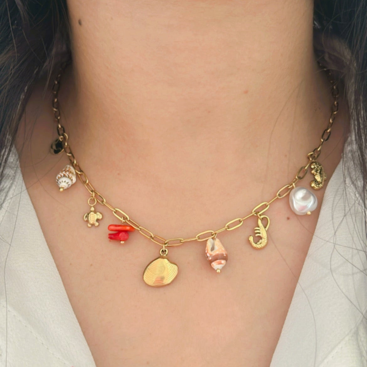 Aqua Bliss Charm Necklace