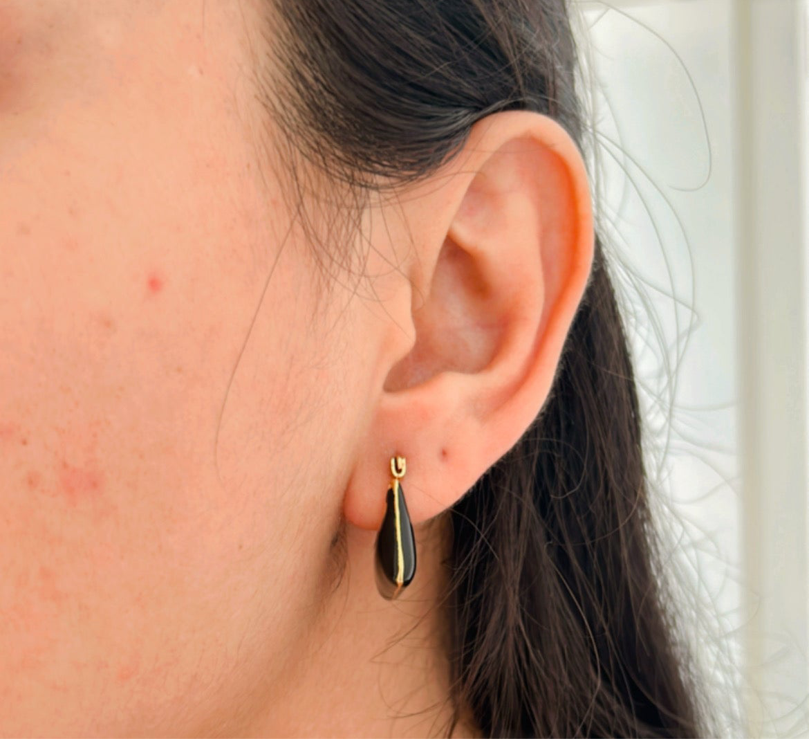 Ivory Bucket Hoops