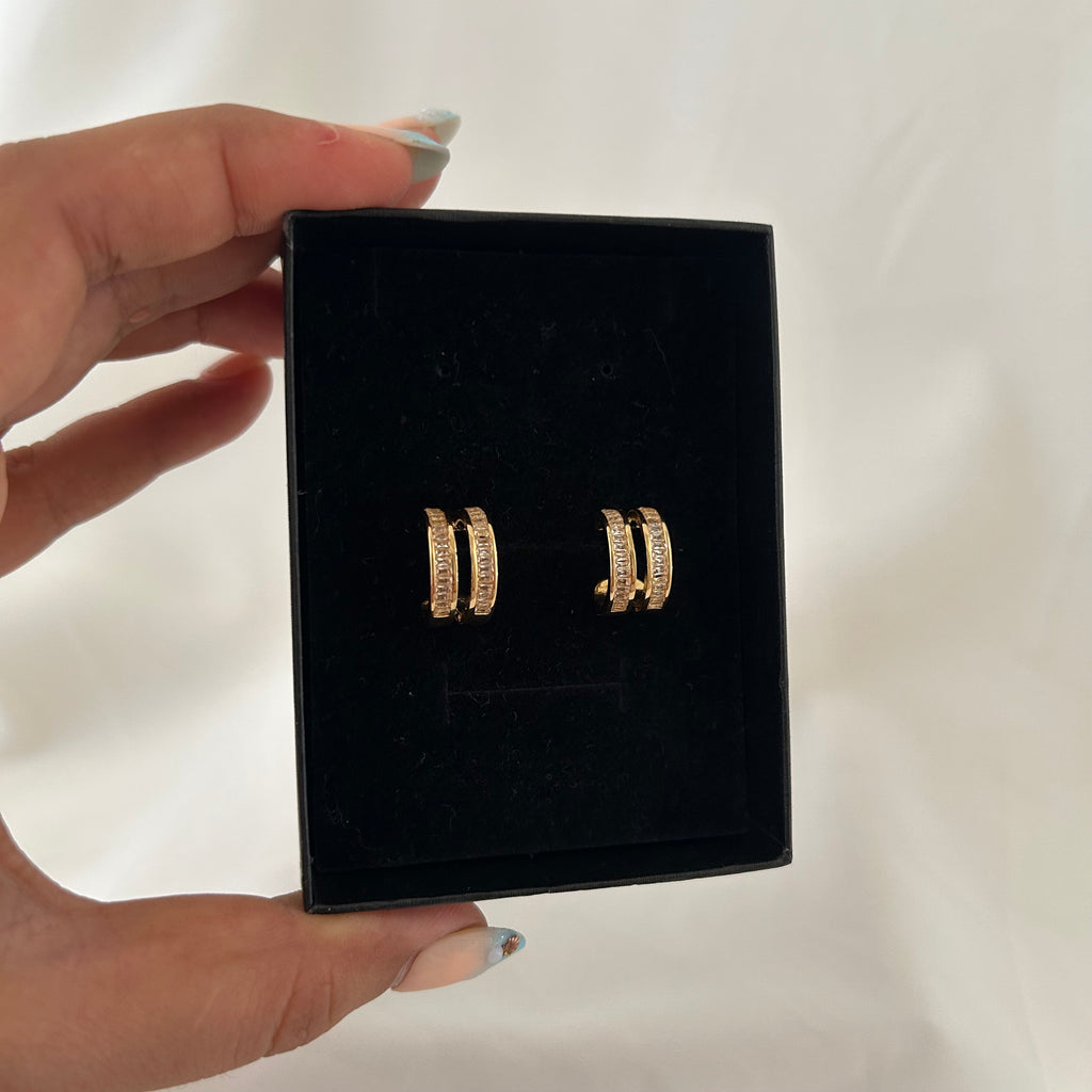 Twin Line Hoop Earrings