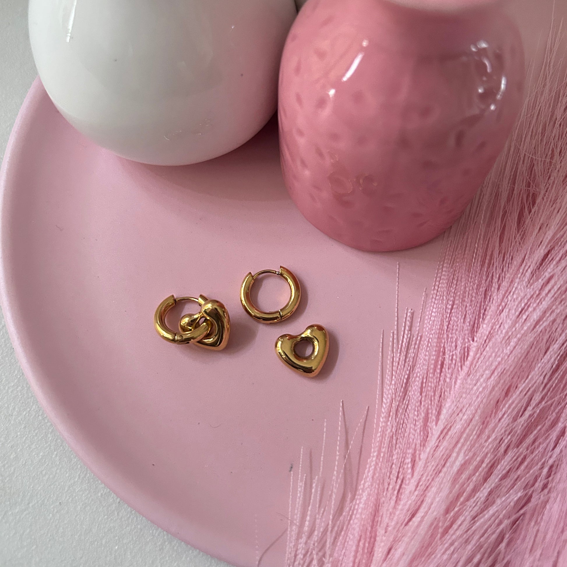 Chunky Heart Cutout Hoop Earrings