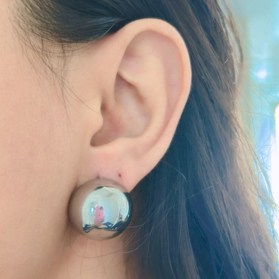 Silver Sphere Studs