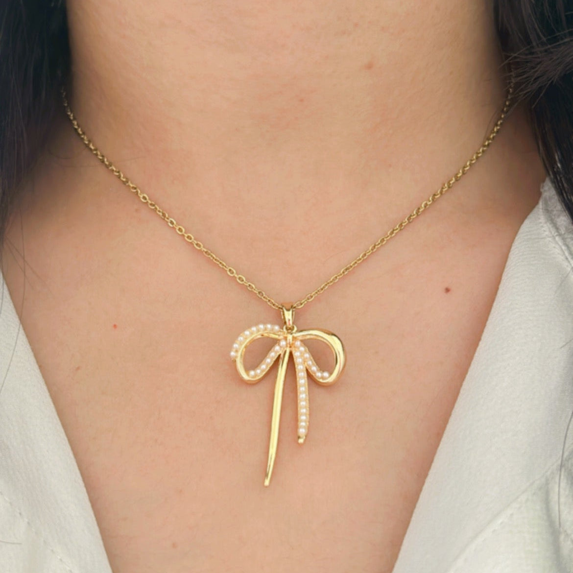 Pearl Ribbon Necklace