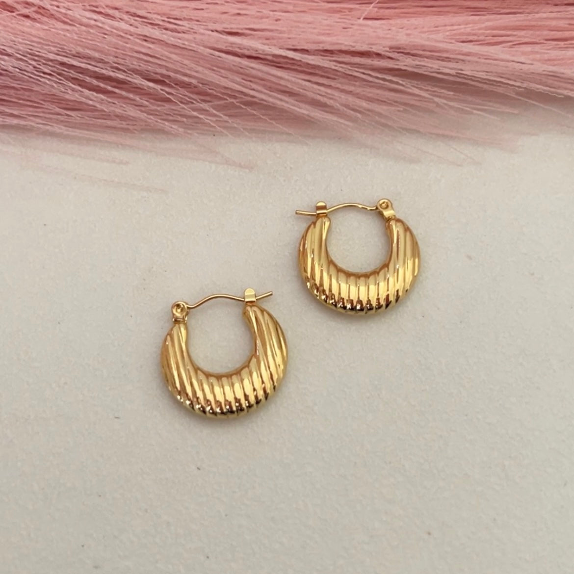 Glossy Gold Hoop Earrings