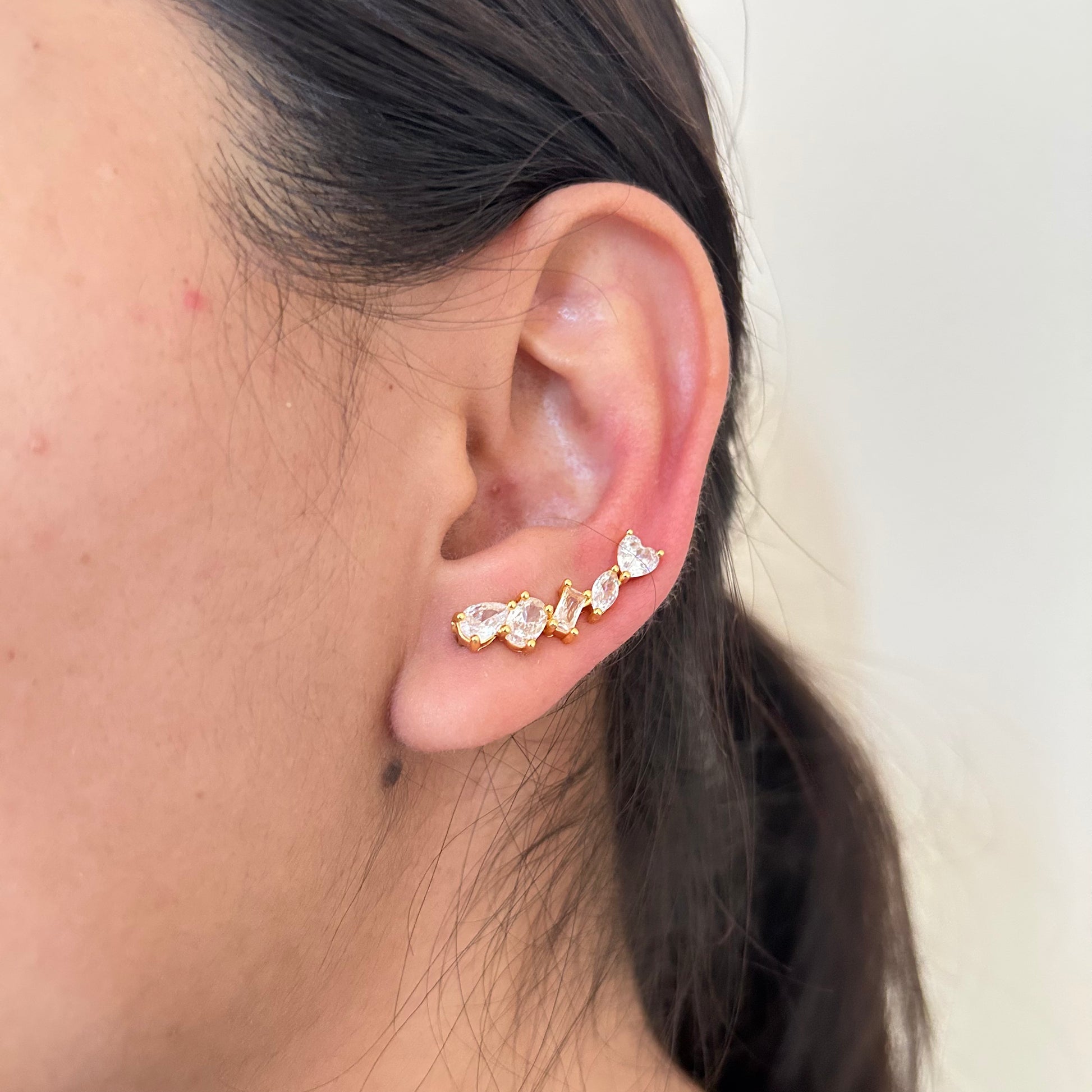 Butterfly Crystal Climber Earrings