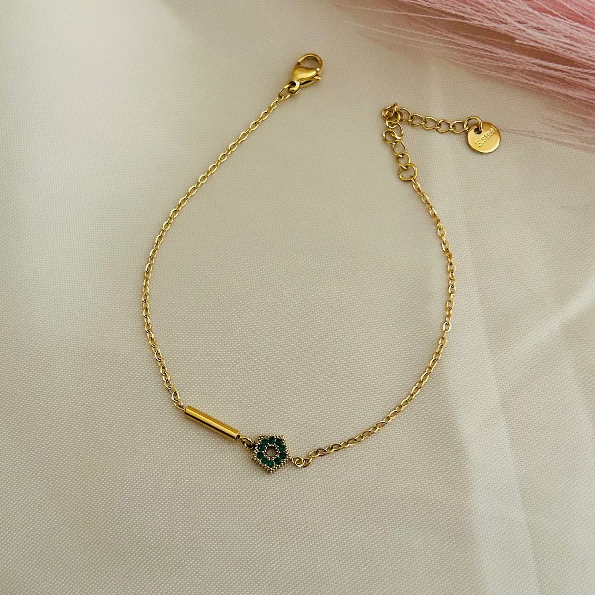 Emerald Eye Charm Bracelet