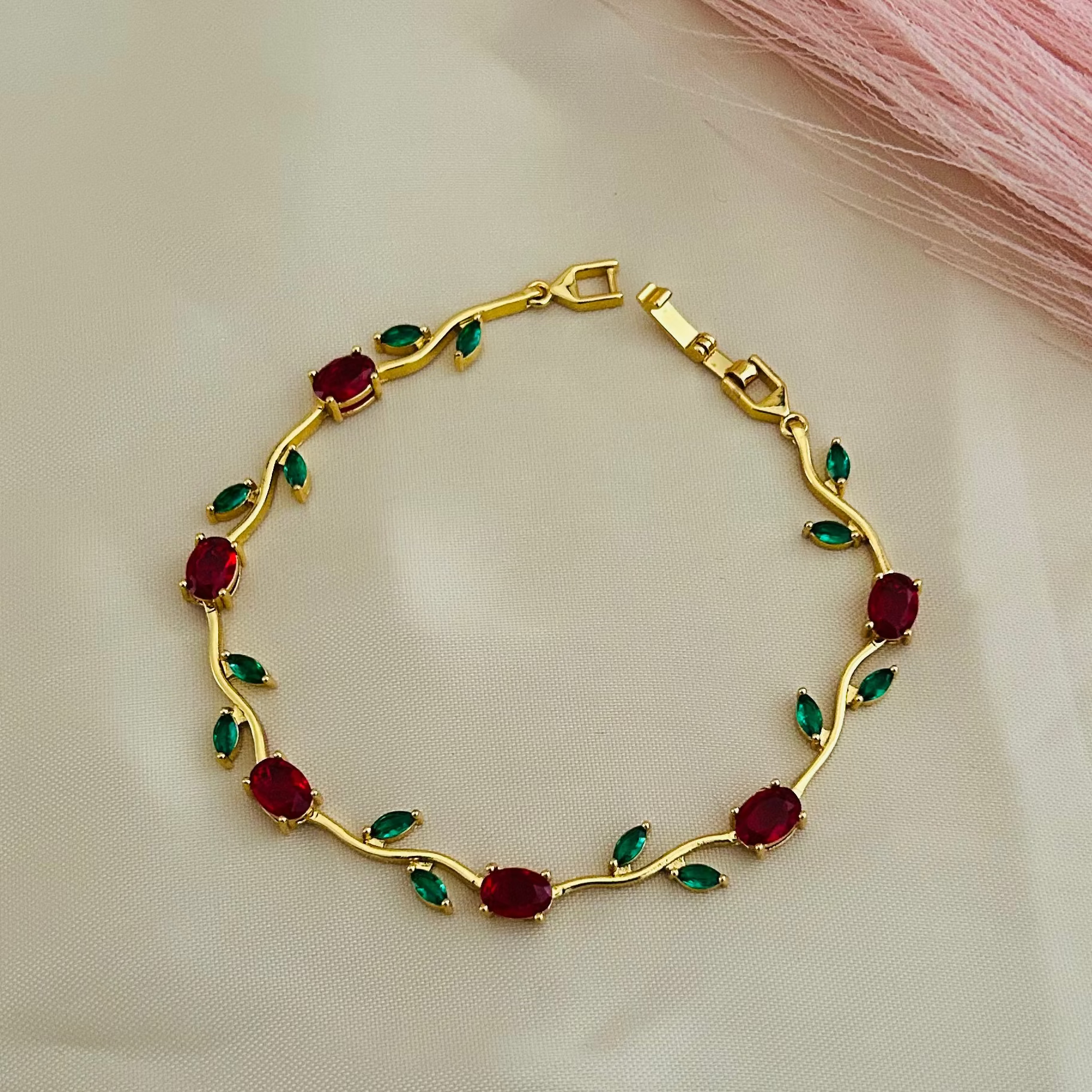 Ruby Vine Tulip Bracelet
