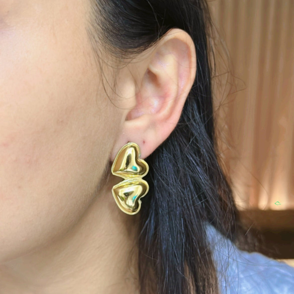 Double heart earings