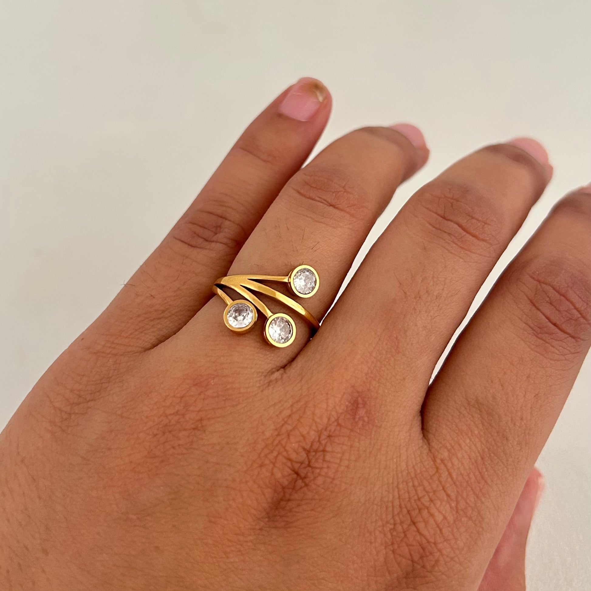 Triple Drop Crystal Ring