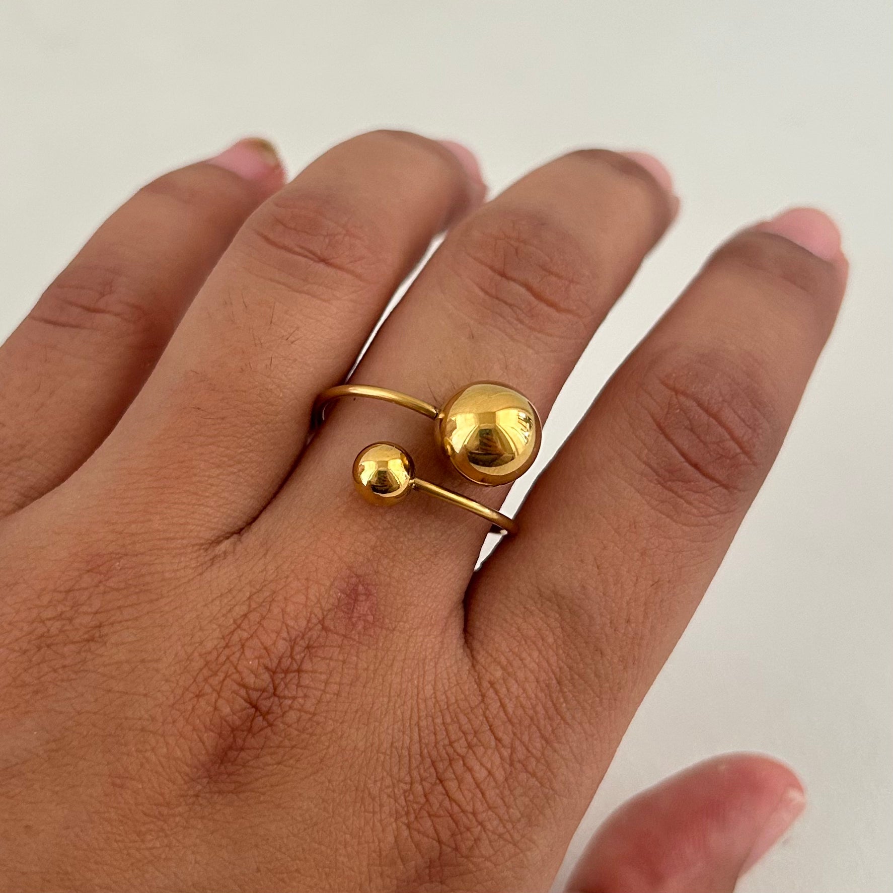 Double Sphere Gold Ring