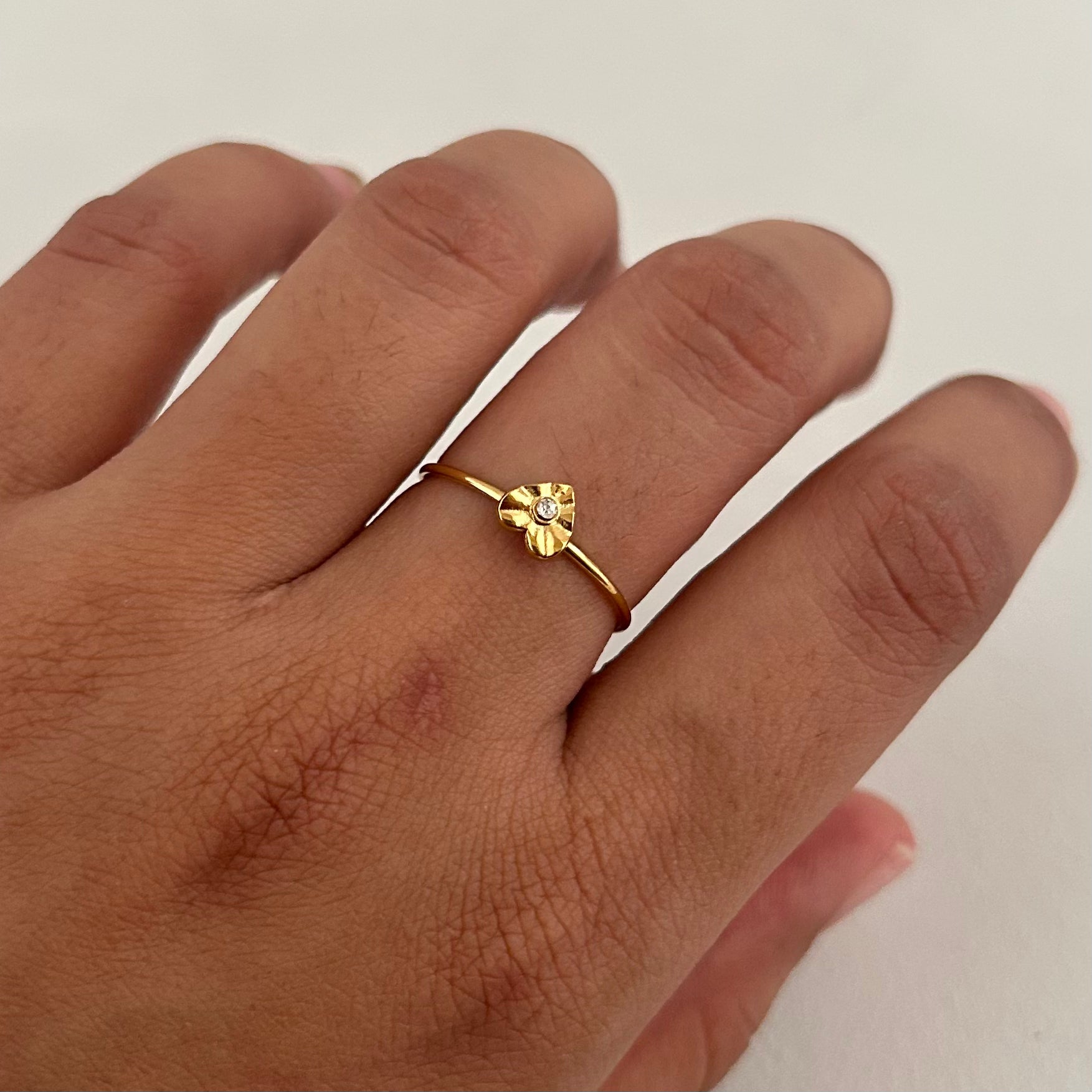 Dainty Gold Solitaire Ring