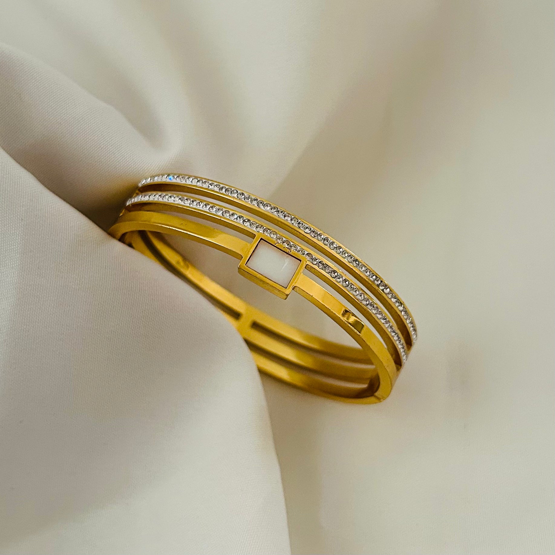 Modern Square Accent Bangle Bracelet