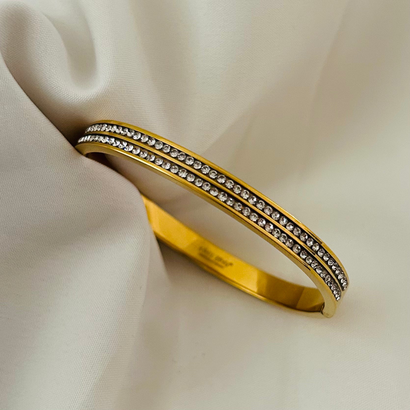 Dual Tone Pavé Bangle