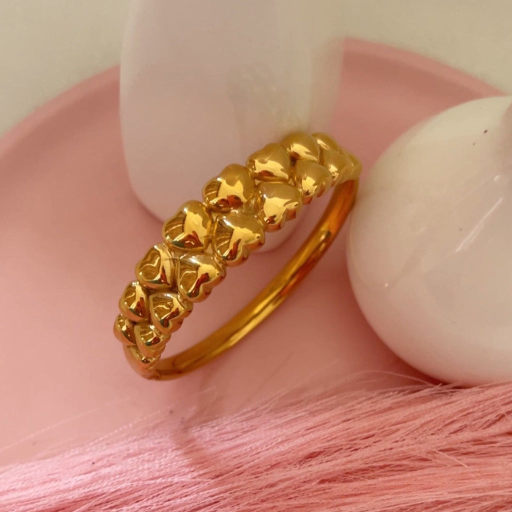 Bold Heart Chain Bangle Bracelet