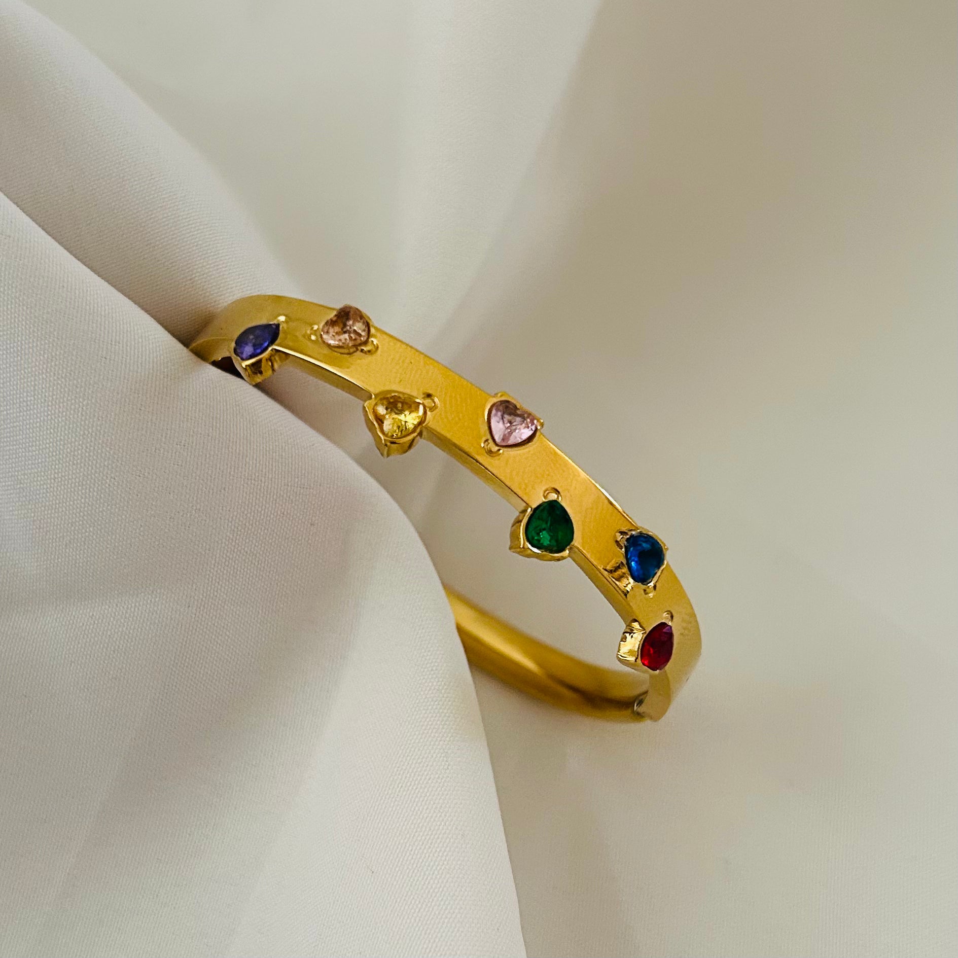 Multicolor Heart Bangle