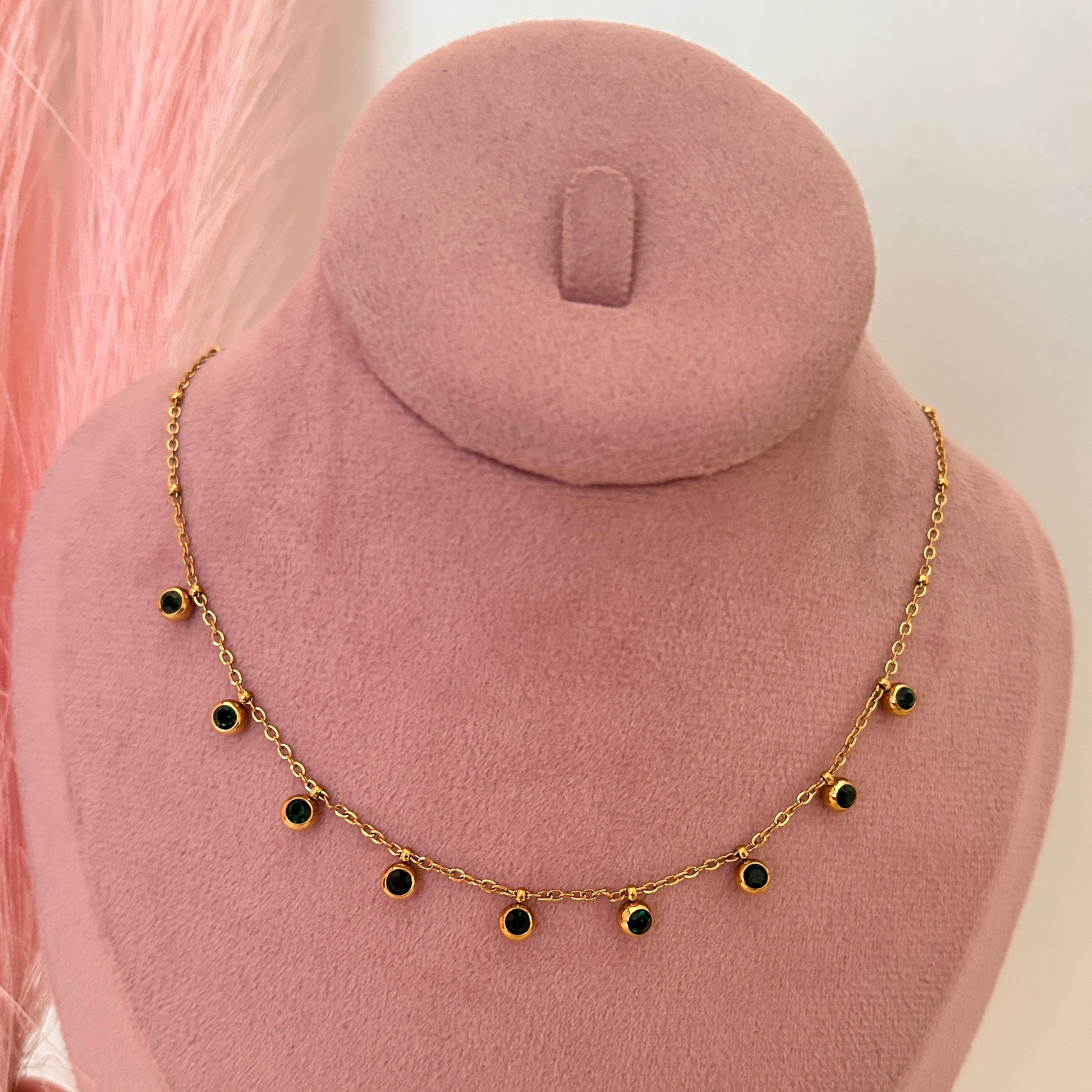 Emerald Whisper Charm Necklace