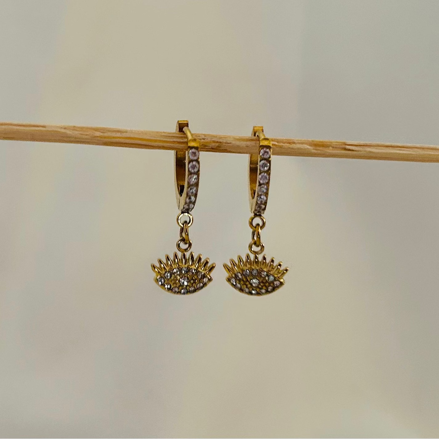 Radiant Eye Charm Drop Earrings