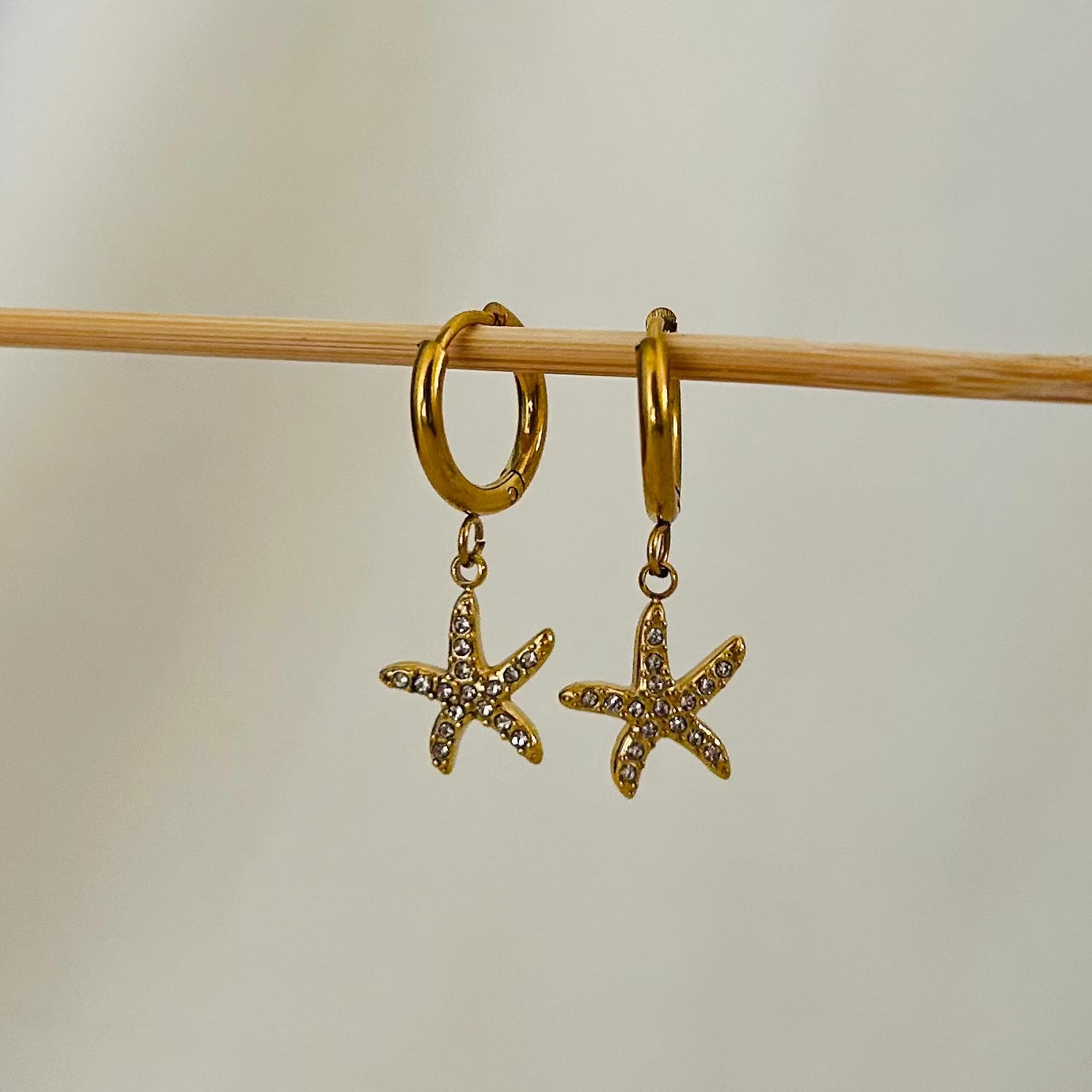 Celestial Star Drop Hoops
