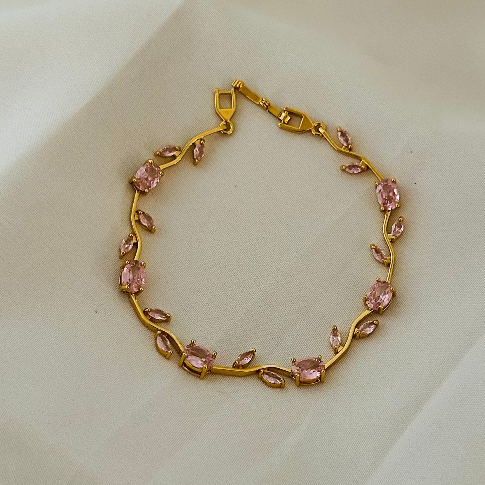 Pink Floral Tulip Bracelet