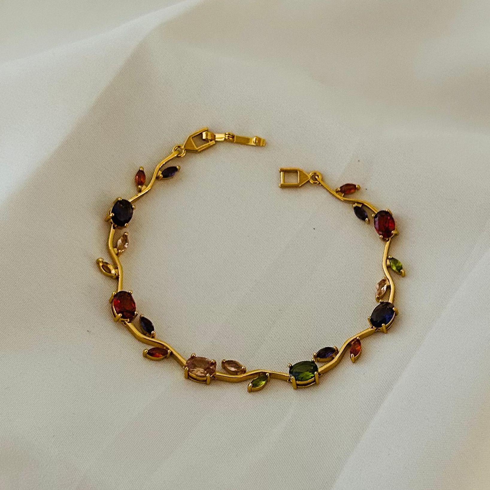Multicolor Tulip Charm Bracelet
