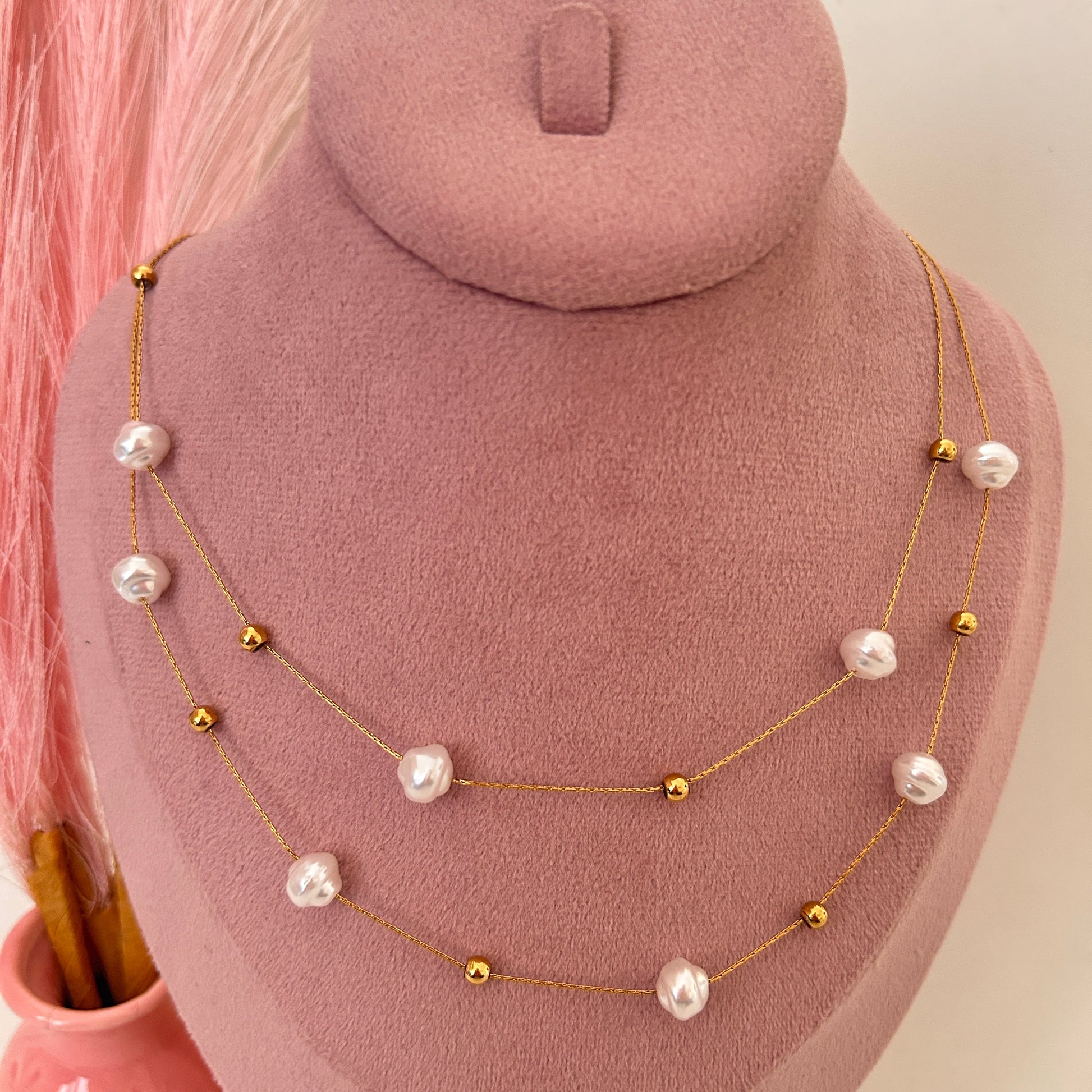 Double Layer Pearl Necklace