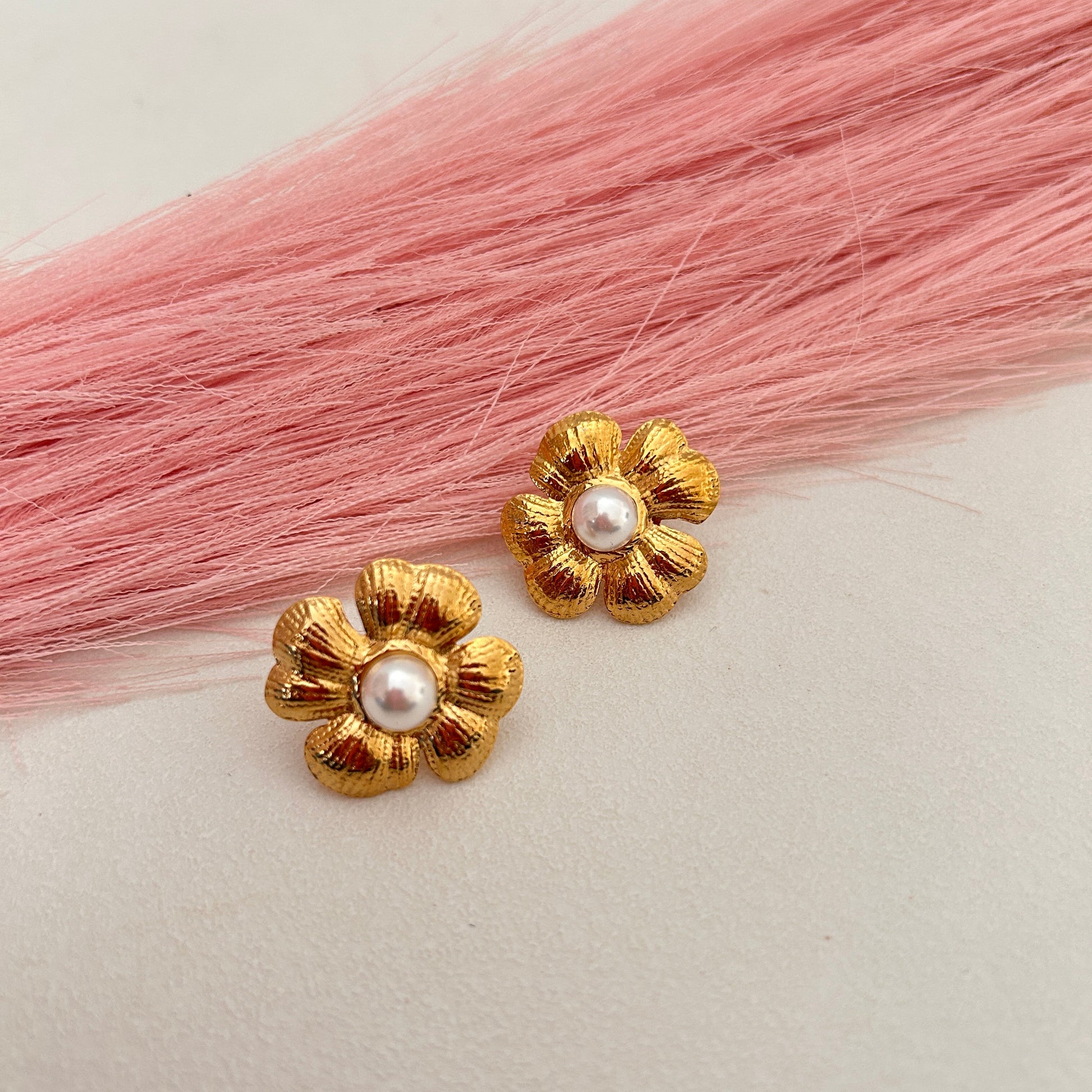 Petite Pearl Flower Earrings