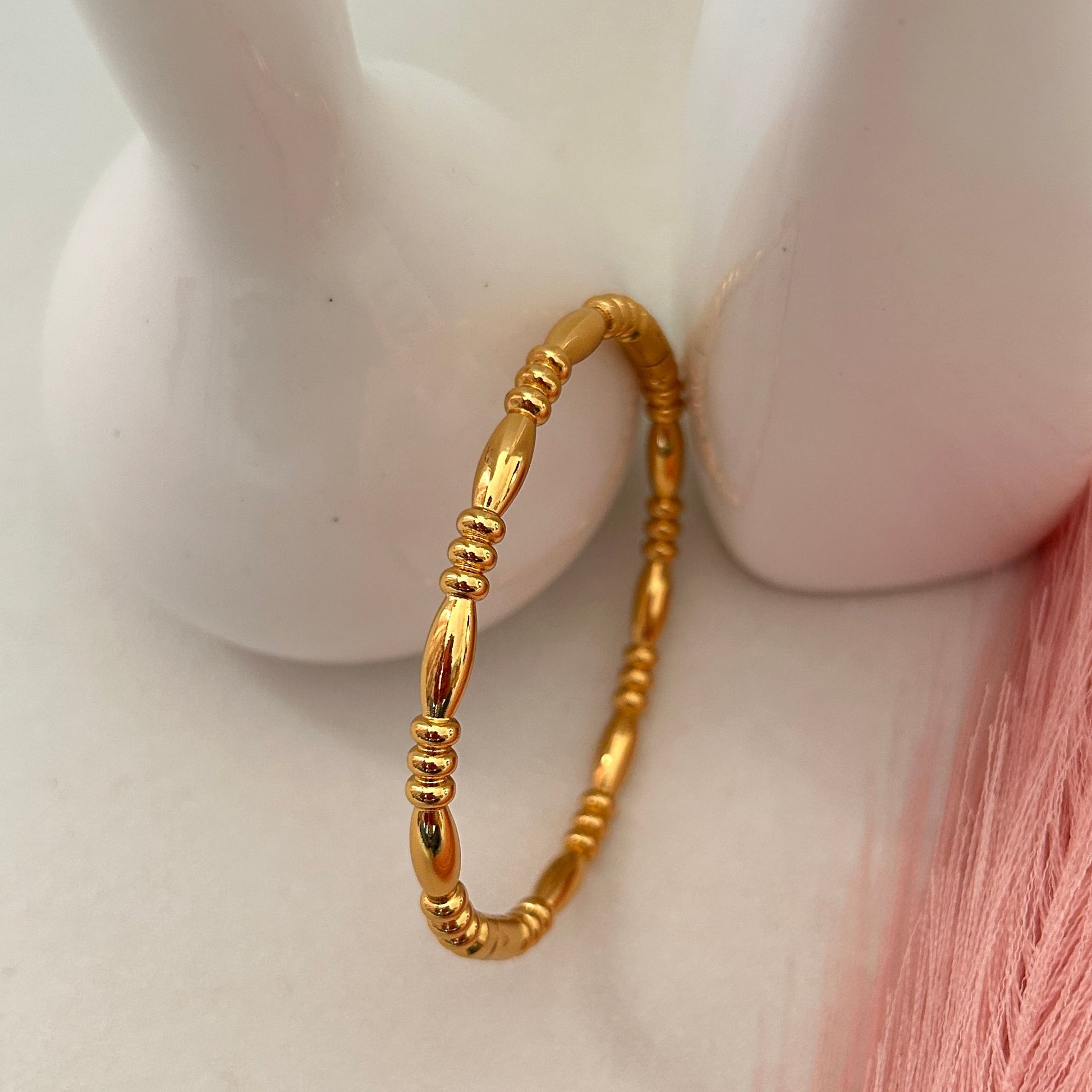 Bare Gold Curve Bangle Bracelet