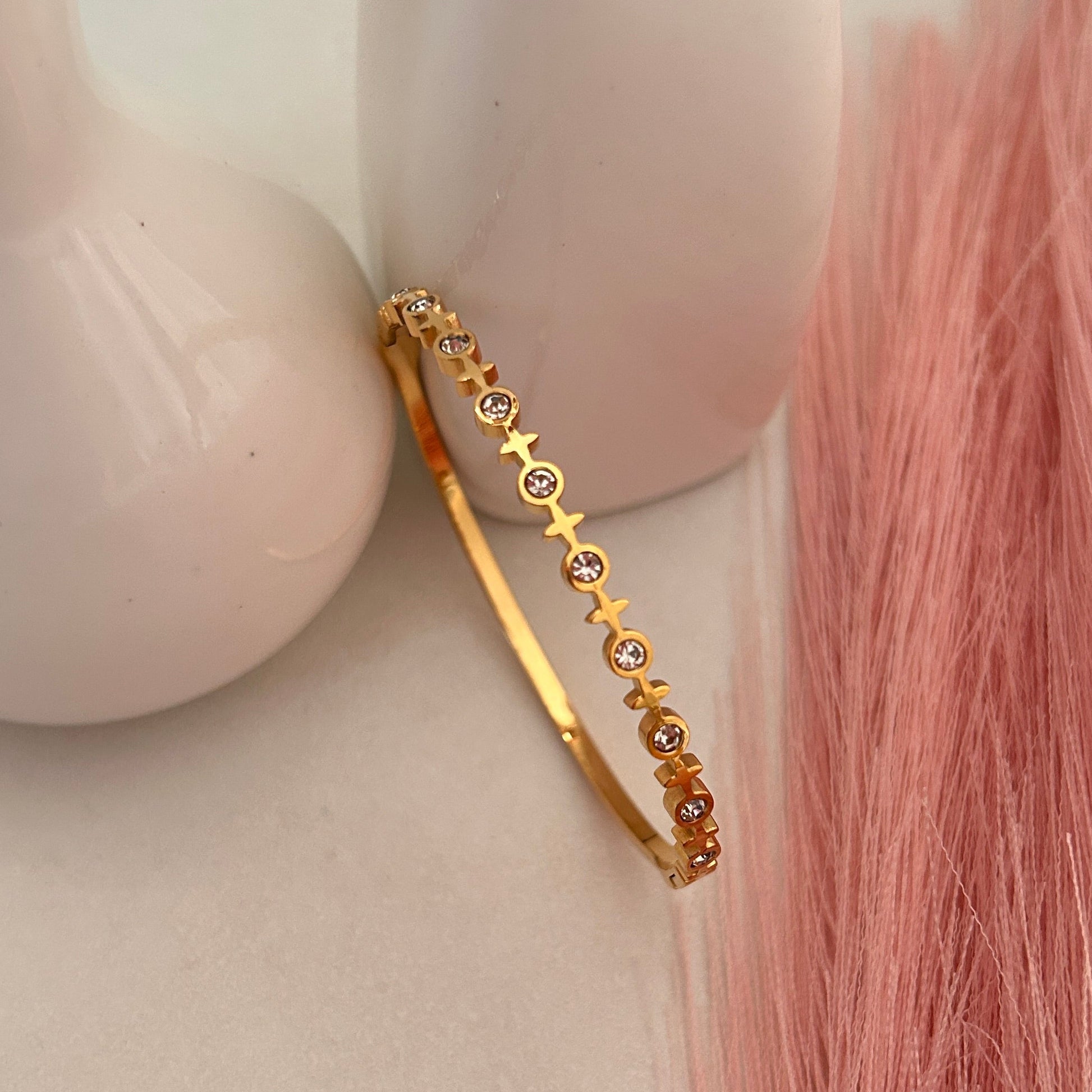 Crossline Stud Bangle Bracelet