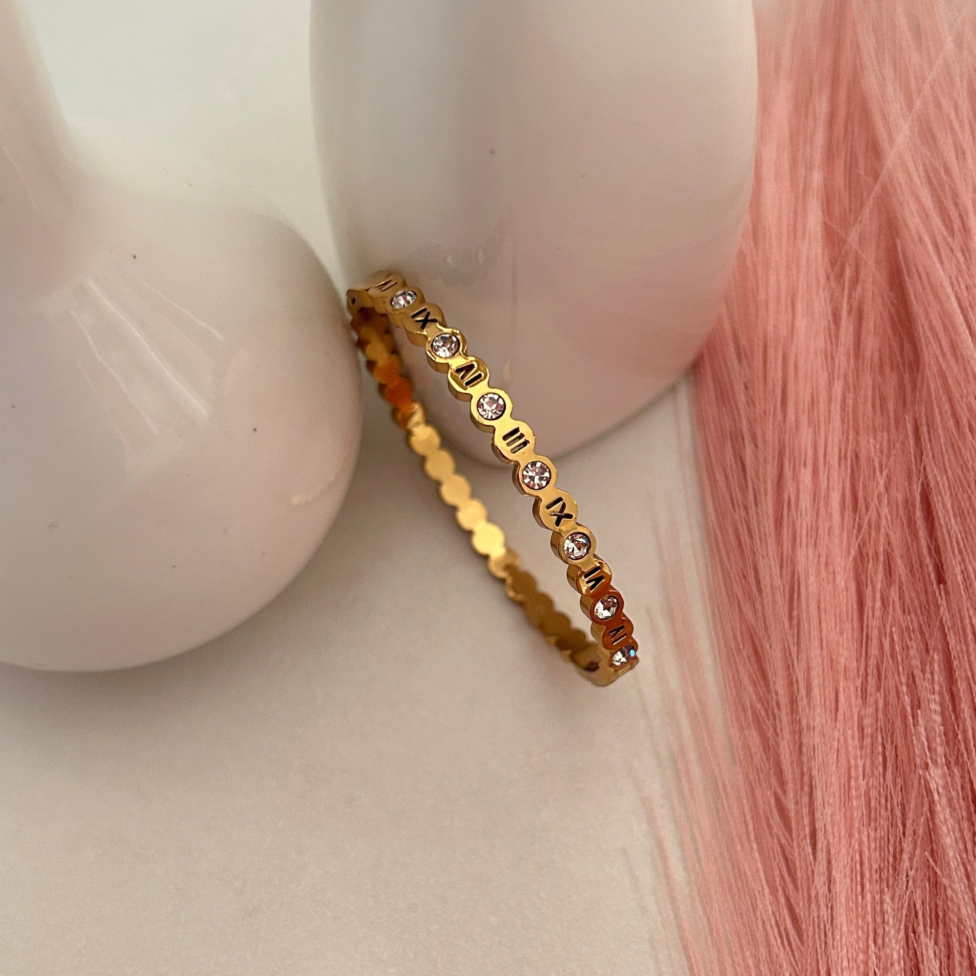 Roman Luxe Studded Bangle Bracelet