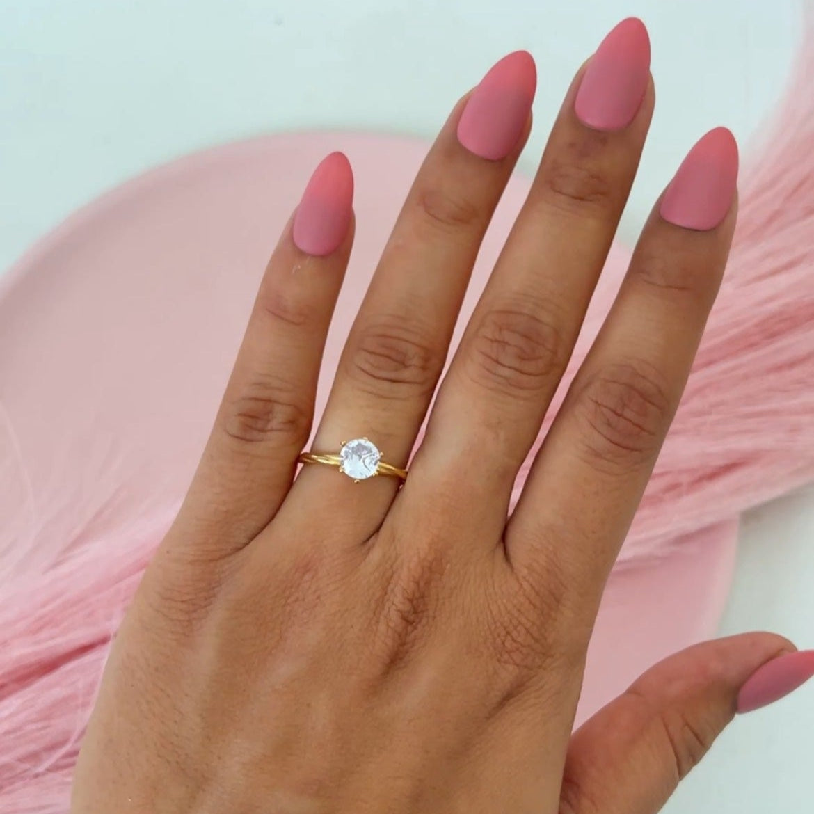 Luna Solitaire Ring