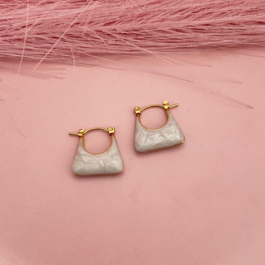 Ivory Bucket Hoops