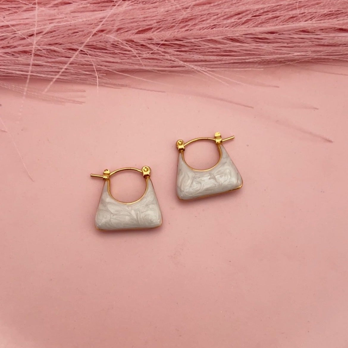 Ivory Bucket Hoops